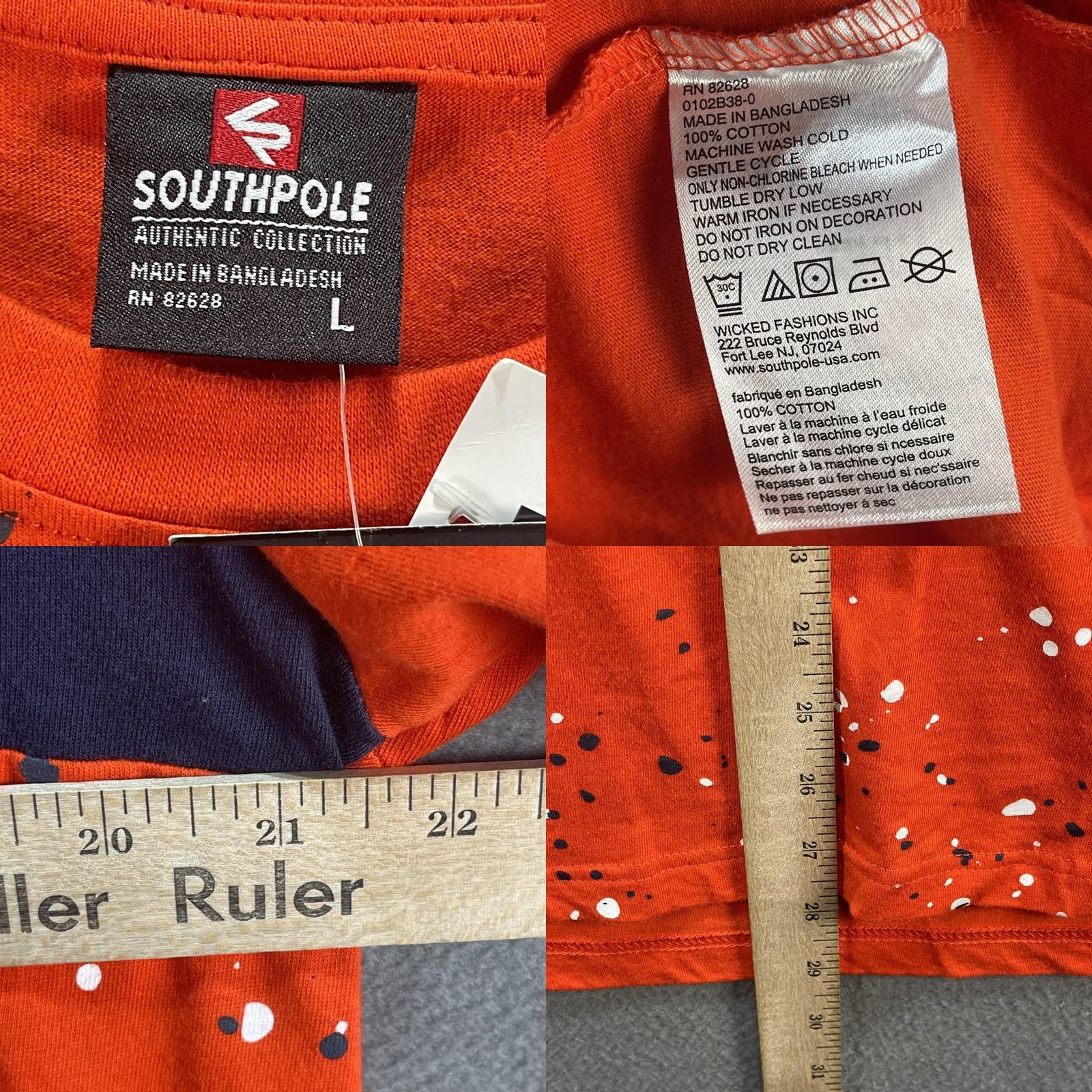 Southpole VINTAGE Southpole NASA Shirt Mens Large Orange Black Splatter Crewneck USA Space Tee Size US L / EU 52-54 / 3 - 8 Thumbnail