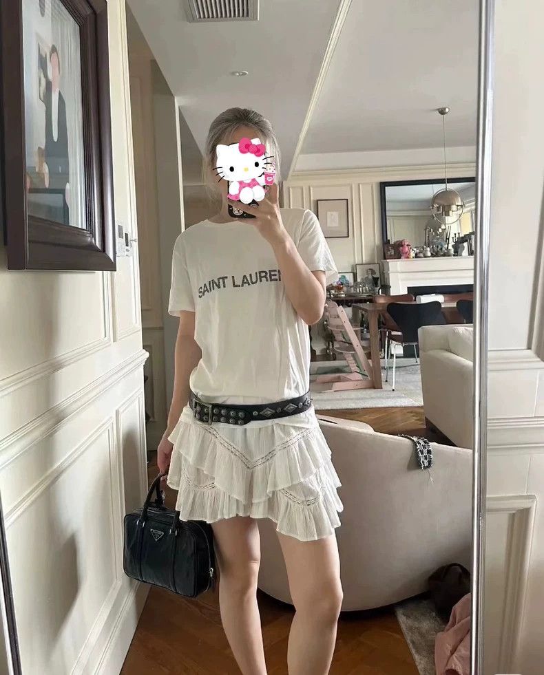 Saint Laurent Paris Saint Laurent Logo Print Short Sleeve T-Shirt - dmc Size US S / EU 44-46 / 1 - 1 Thumbnail