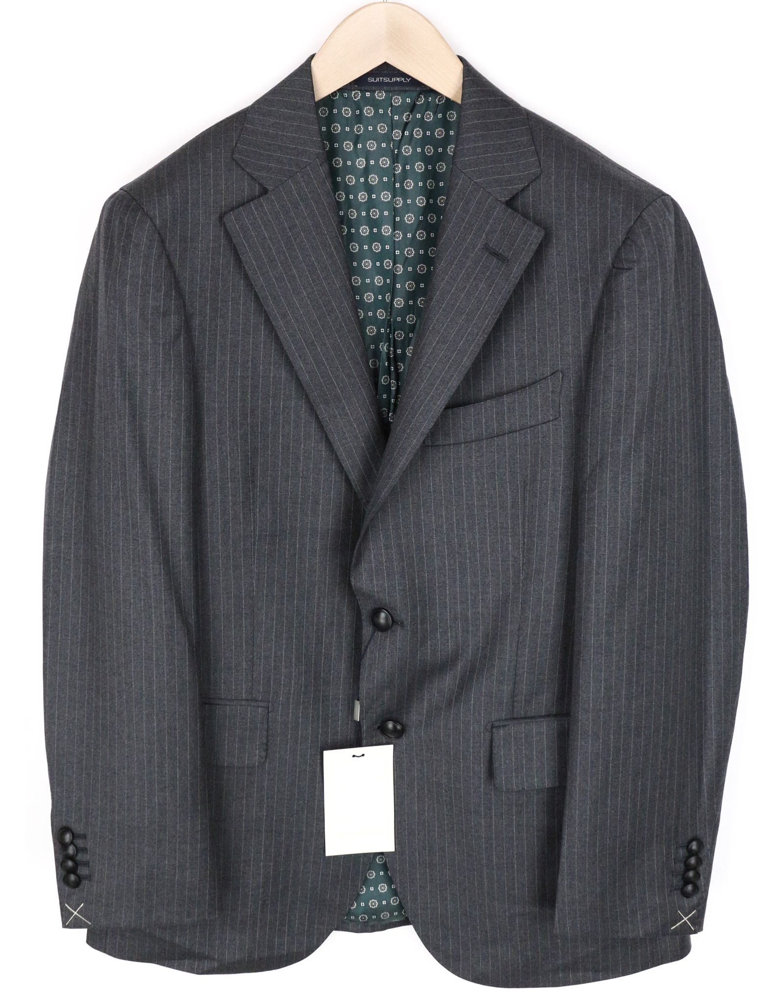 Suitsupply LA SPALLA UK40S Grey Pinstriped Slim Wool Blazer 73456 Size 40S - 1 Thumbnail