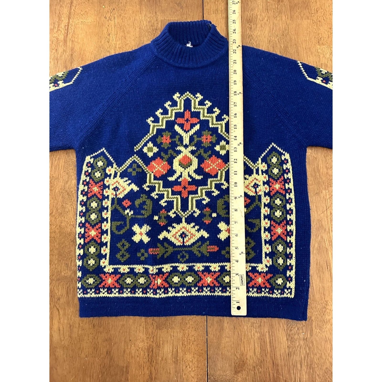Vintage VINTAGE Sweater Knit Design Acrylic Fiber 80s 90s Small Grandma Blue Size S / US 4 / IT 40 - 8 Thumbnail