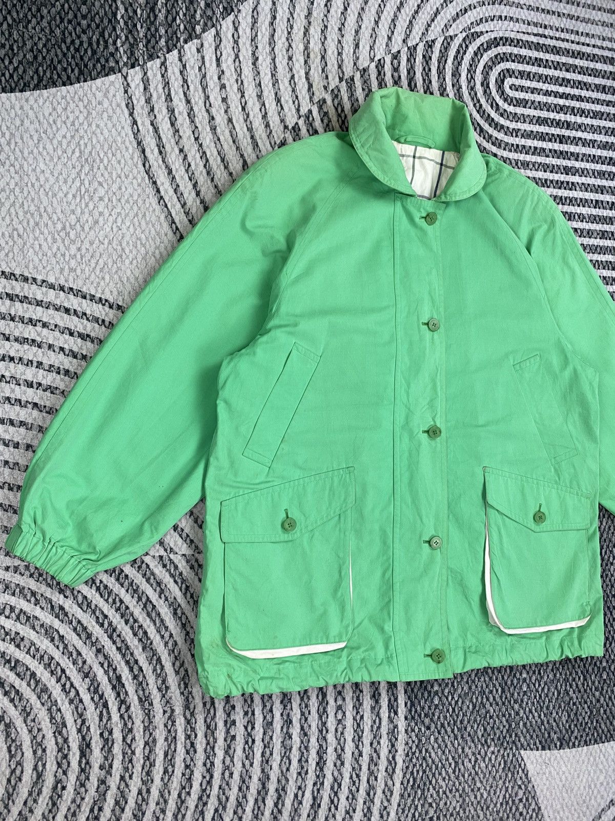 Burberry Vintage 80s Burberry Fog Green Zipper Jacket Size US L / EU 52-54 / 3 - 3 Thumbnail