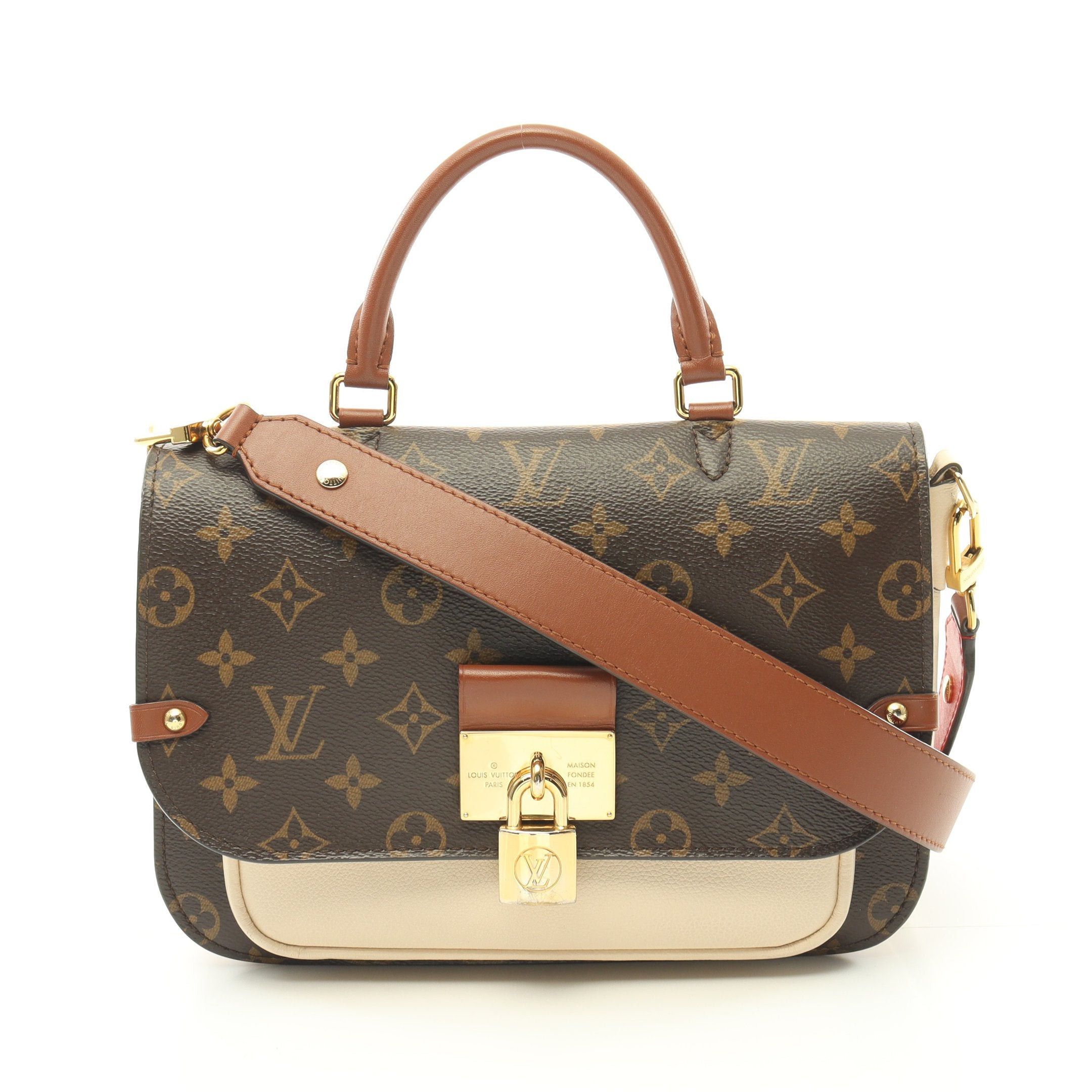 Louis Vuitton Louis Vuitton Vaugirard Pm Monogram Handbag Leather Brown Light Beige Size ONE SIZE - 1 Thumbnail