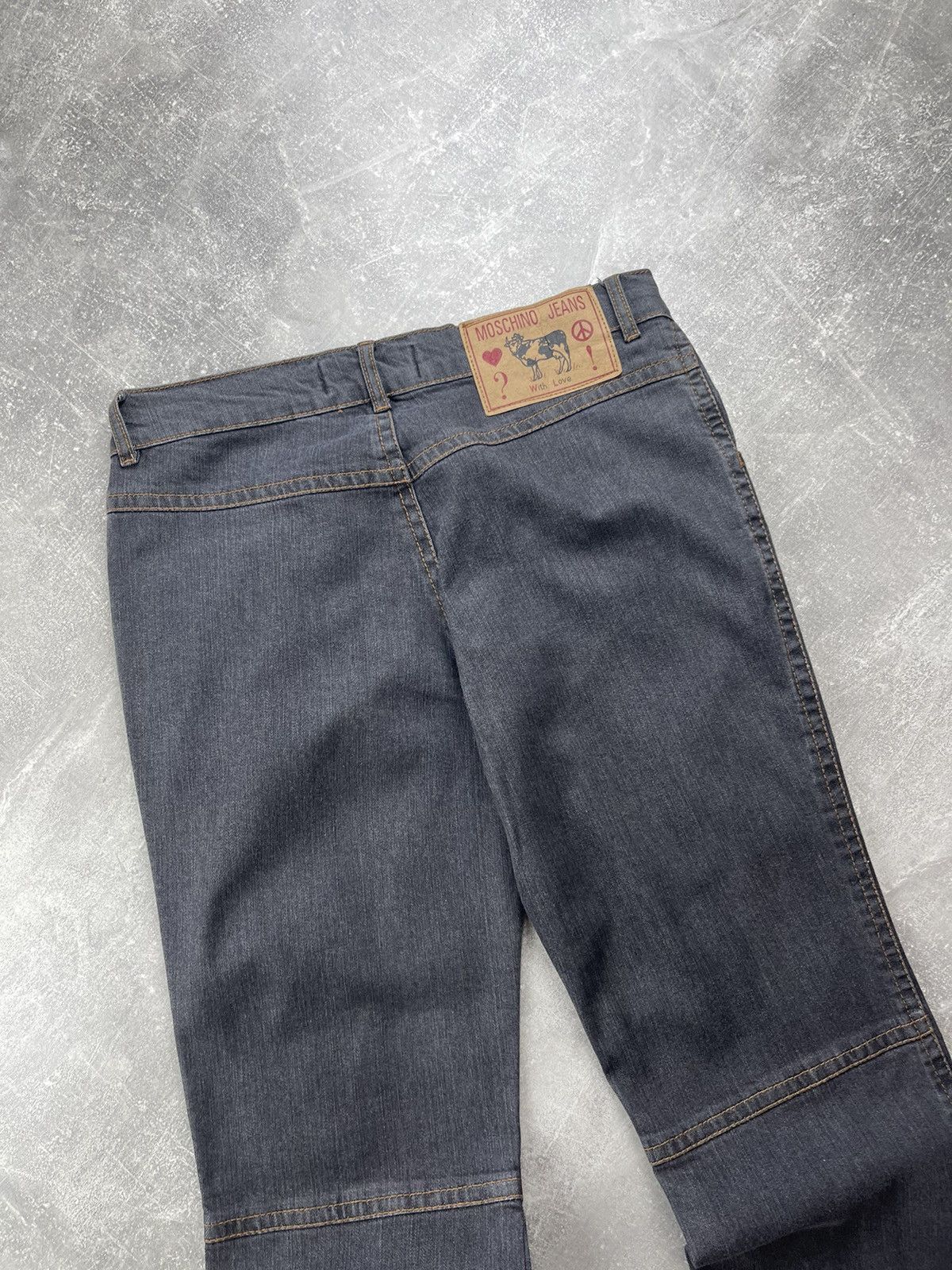 Moschino × Vintage Moschino Vintage 00s Gray Flared Denim Jeans Size 32" / US 10 / IT 46 - 3 Thumbnail