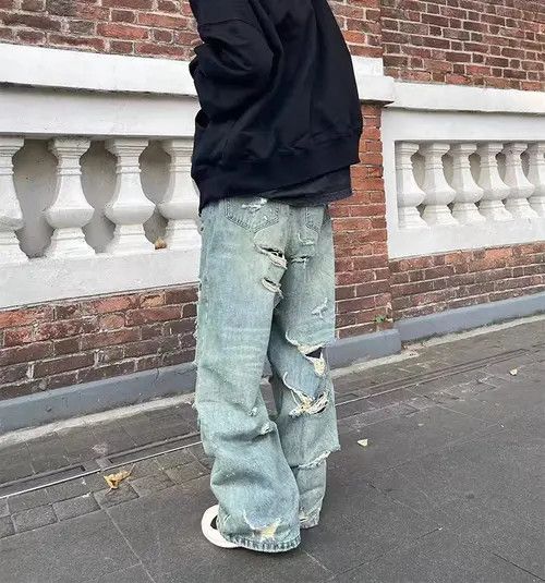 VIBE Vintage Street Hip Hop Washed Loose Wide Leg Jeans Size US 30 / EU 46 - 5 Thumbnail
