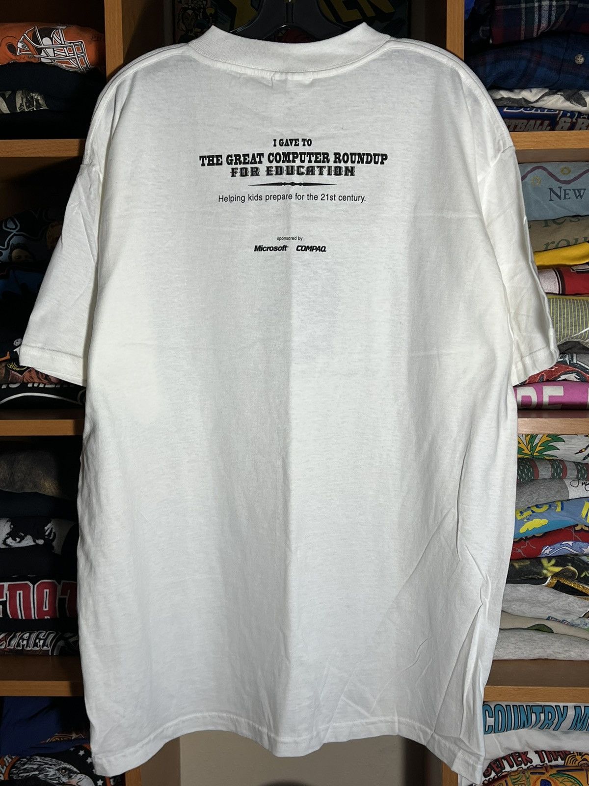 Tultex Vintage 90s Compaq Microsoft Wanted Dead Or Alive Tech Tee Size US XL / EU 56 / 4 - 3 Thumbnail