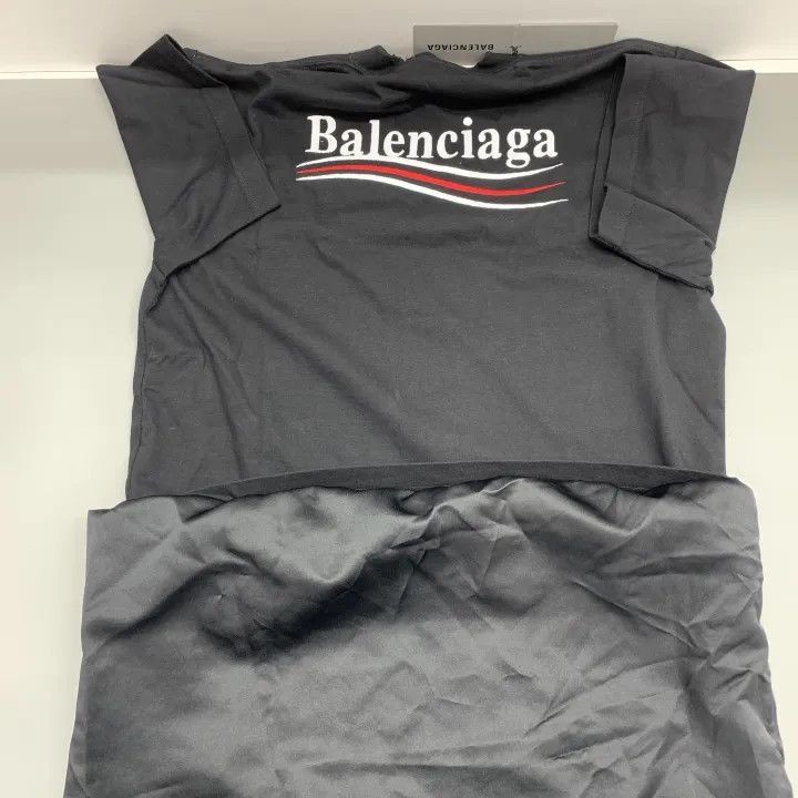 Balenciaga Balenciaga Political Campaign Dress T-Shirt Black 0079-2507 Size S / US 4 / IT 40 - 2 Thumbnail