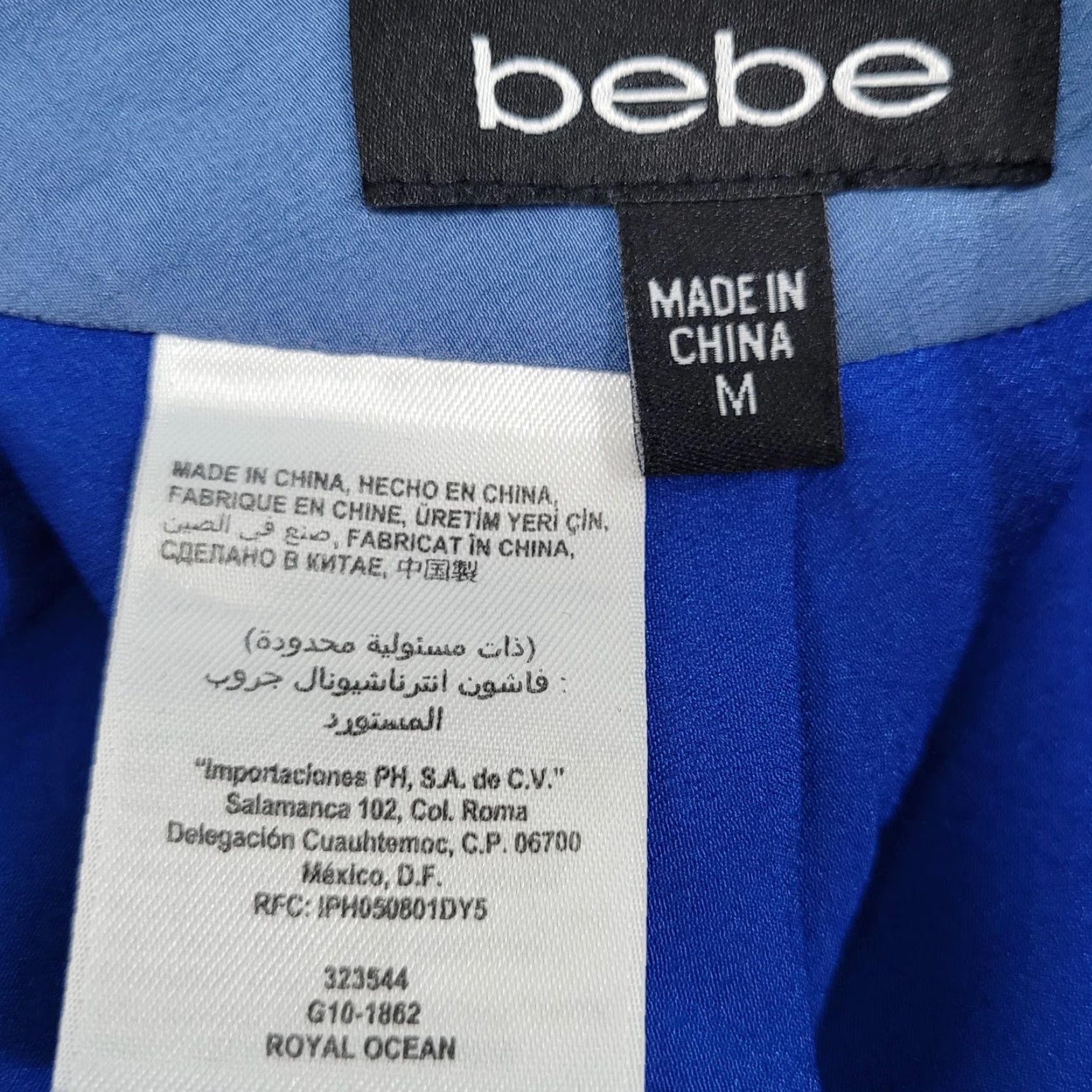 Bebe bebe Blouse Sleeveless Cold Shoulder Open Back 100% Silk Lightweight Blue M Top Shirt Womens Regular Size Medium Size M / US 6-8 / IT 42-44 - 3 Thumbnail