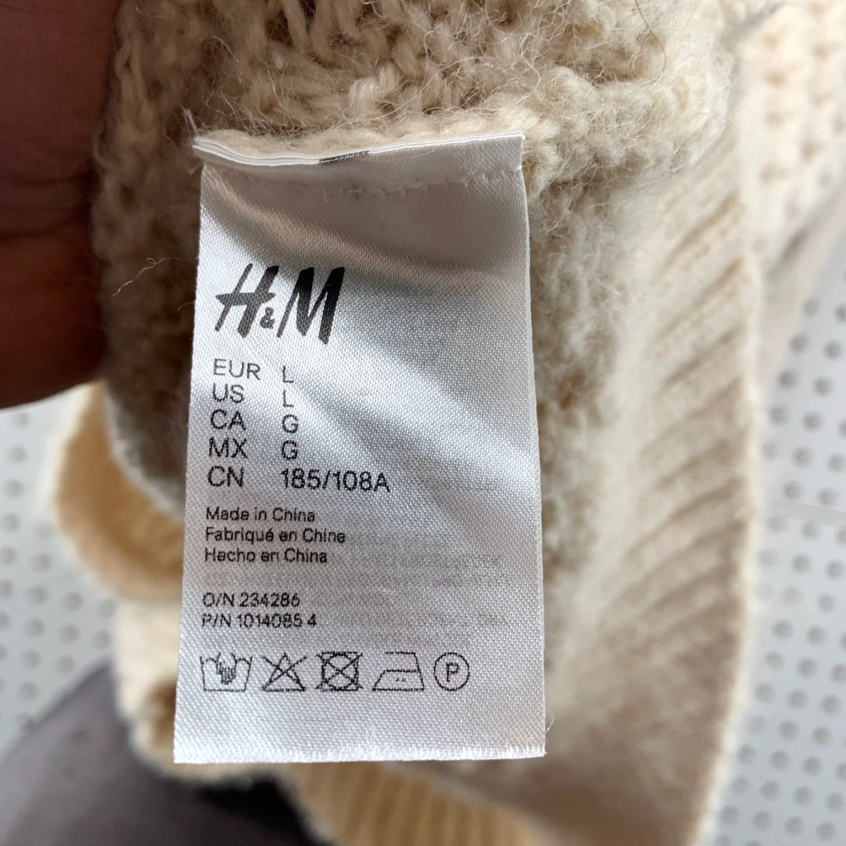 H&M H&M Edition By John Boyega 100% Wool Sweater Womens Large Beige Oversized Size L / US 10 / IT 46 - 7 Thumbnail