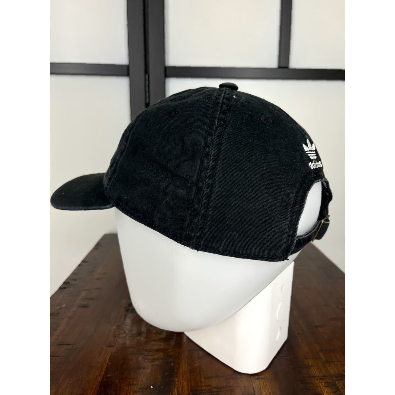 Adidas adidas Hat Cap Strap Back Adult One Size Black Cotton Twill Trefoil Embroidered Size ONE SIZE - 5 Thumbnail