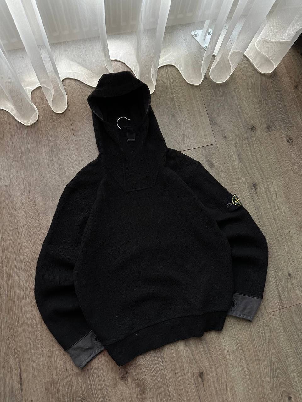 Stone Island × Vintage Vintage Stone Island Ninja Black Wool Hoodie Size US L / EU 52-54 / 3 - 3 Thumbnail