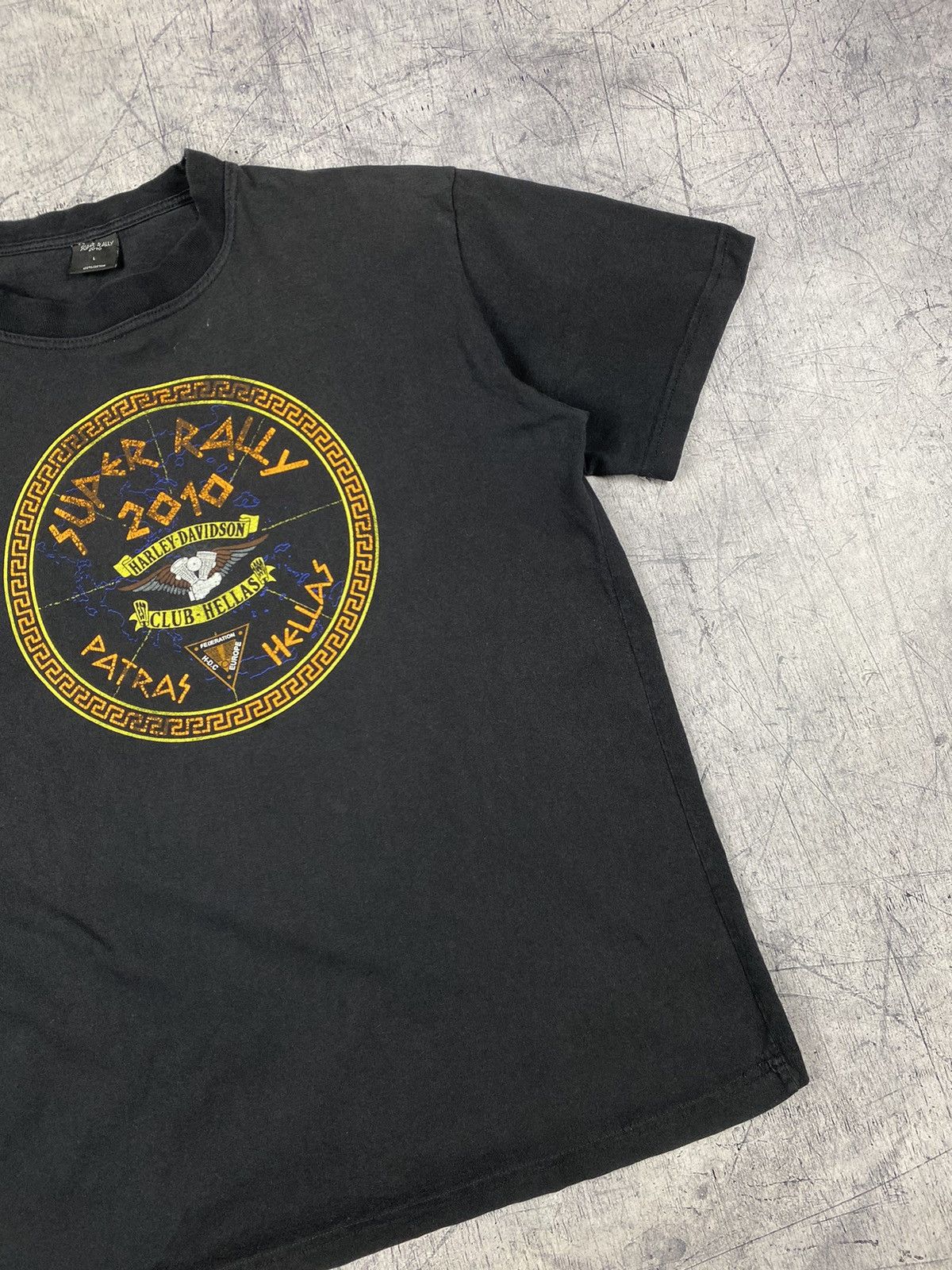 Harley Davidson × Vintage Harley Davidson Club Hellas 2010 Y2K Supper Rally T Shirt Size US L / EU 52-54 / 3 - 4 Thumbnail