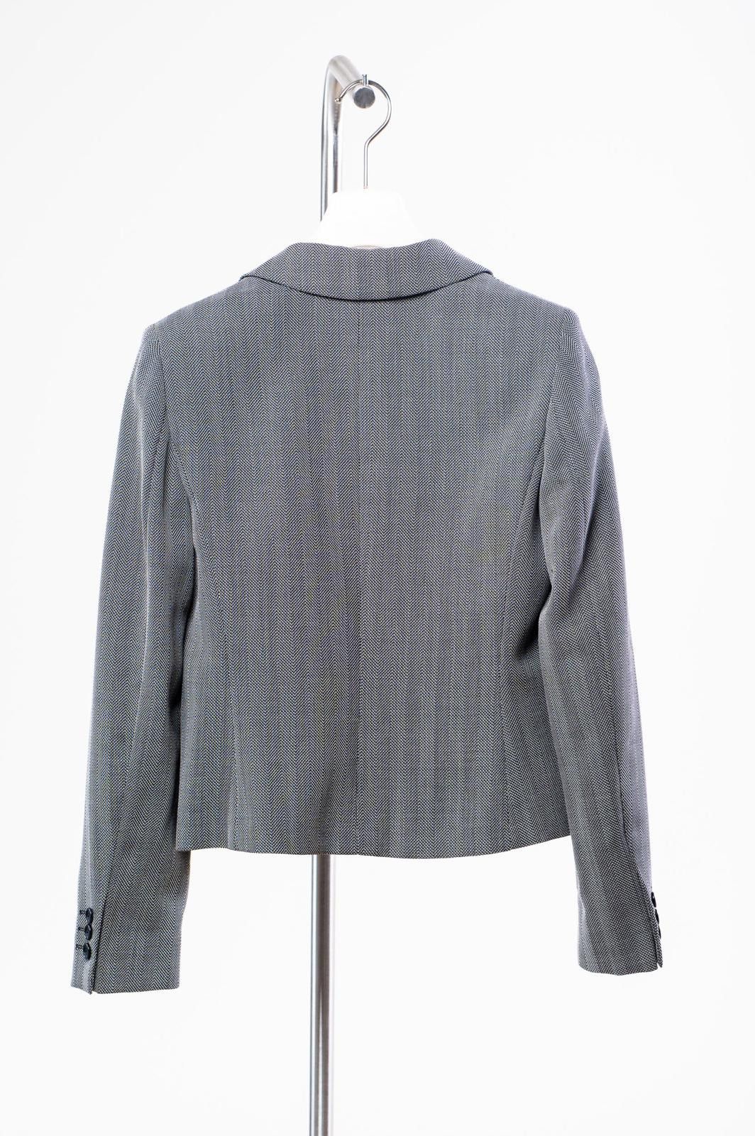 Designer Max Mara Grey Houndstooth Jacket and Skirt Set Size M / US 6-8 / IT 42-44 - 2 Thumbnail