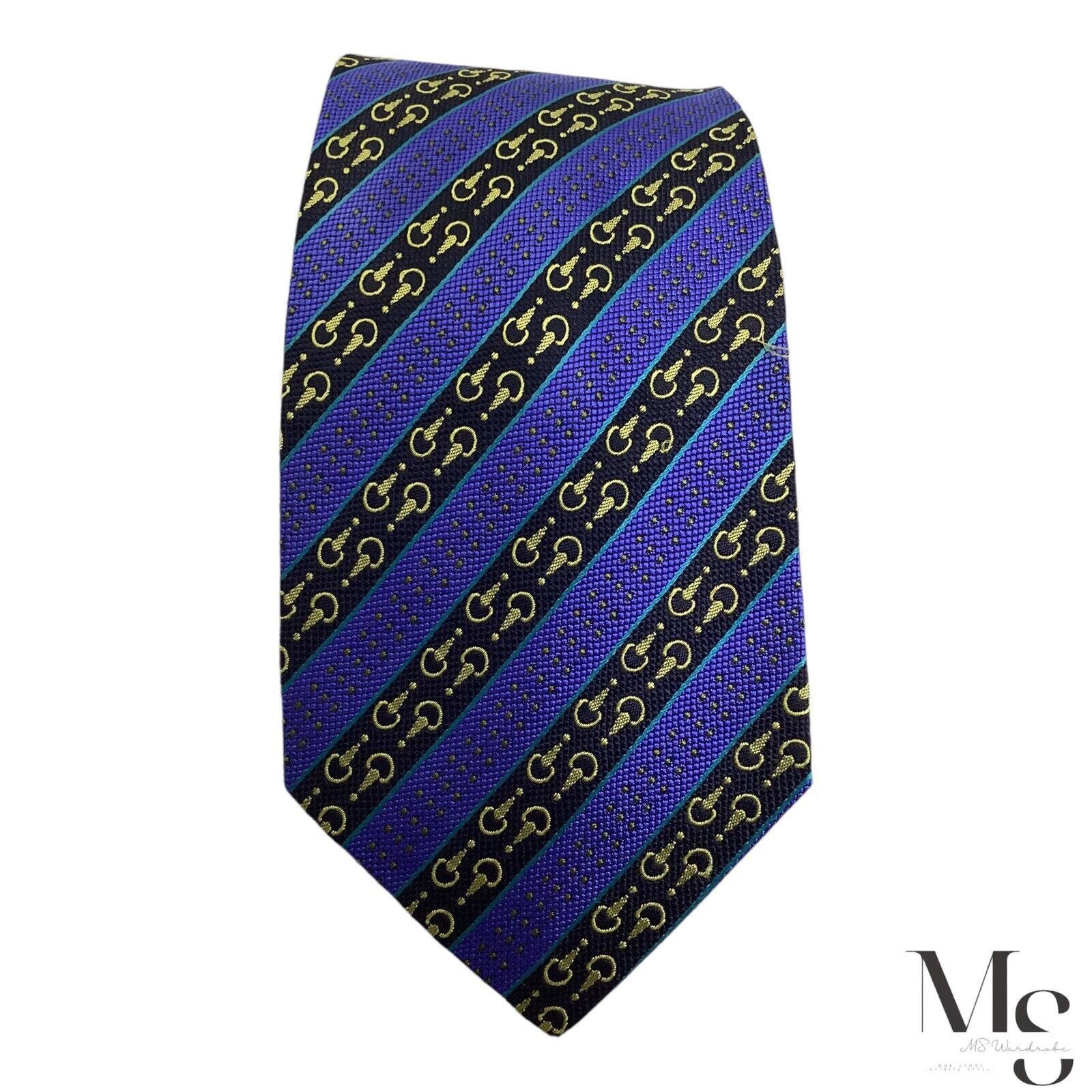 Lancel LANCEL PARIS XL Blue Striped With Snaffle Silk Tie Made In F Size ONE SIZE - 3 Thumbnail