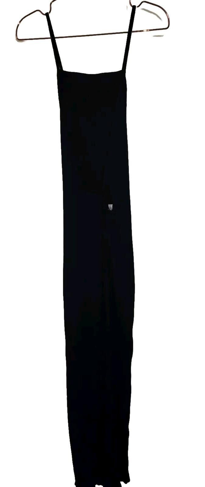 Zara Zara Black Ribbed Knit Maxi Dress Spaghetti Strap Small Size S / US 4 / IT 40 - 2 Thumbnail