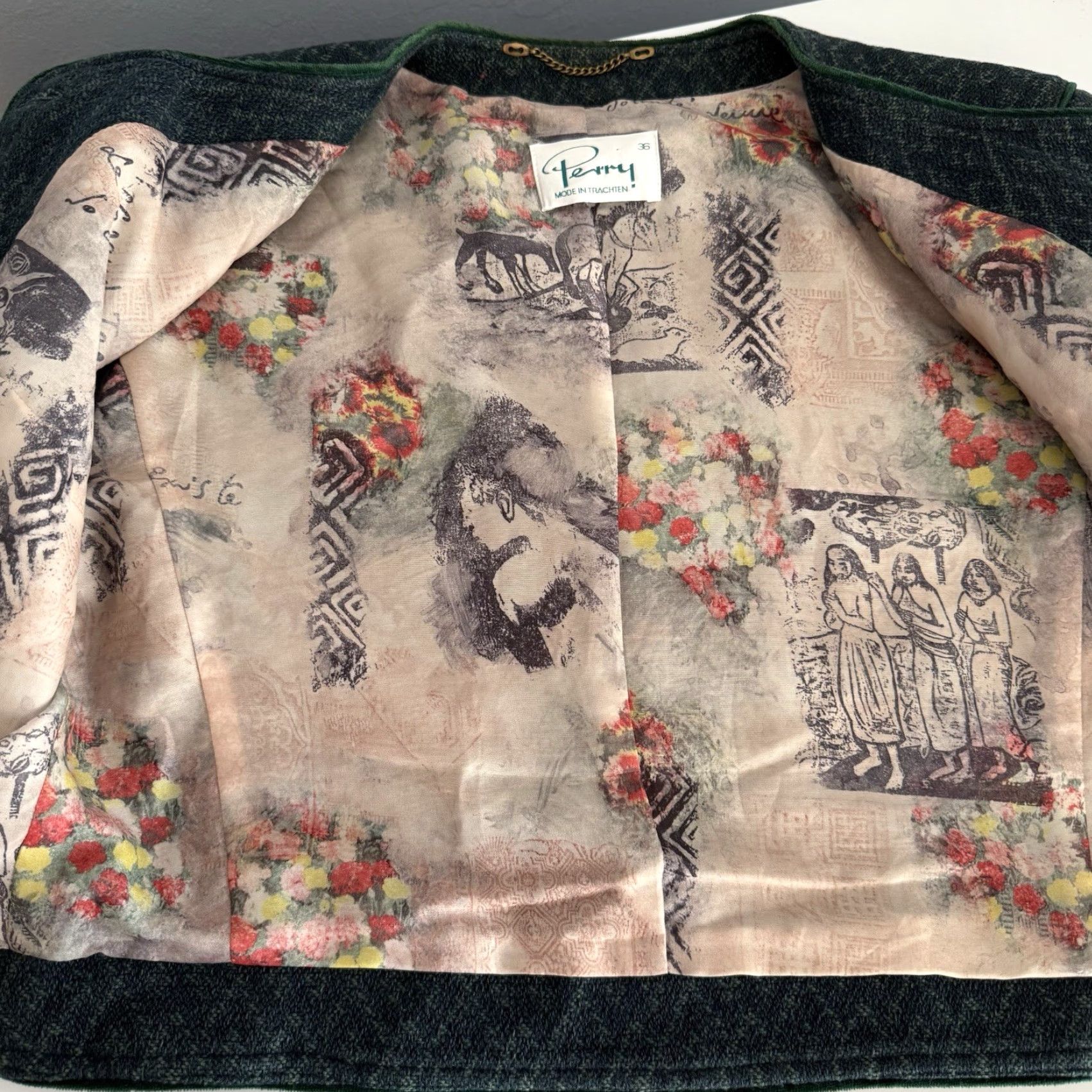 Sperry VINTAGE Perry Wool Trachten Tyrol Jacket Embroidered Dog Green Bavarian M Jacket Women's M Green Dog Embroidered Jacket Size M / US 6-8 / IT 42-44 - 7 Thumbnail