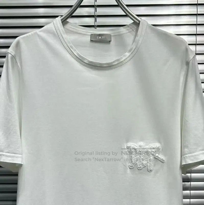 Dior Dior White Cotton Embroidered Men's T-Shirt . Size US M / EU 48-50 / 2 - 5 Thumbnail
