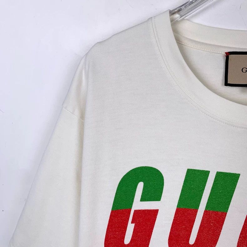 Gucci Gucci Logo blade printed round-neck beige cotton short-slee Size US XS / EU 42 / 0 - 3 Thumbnail