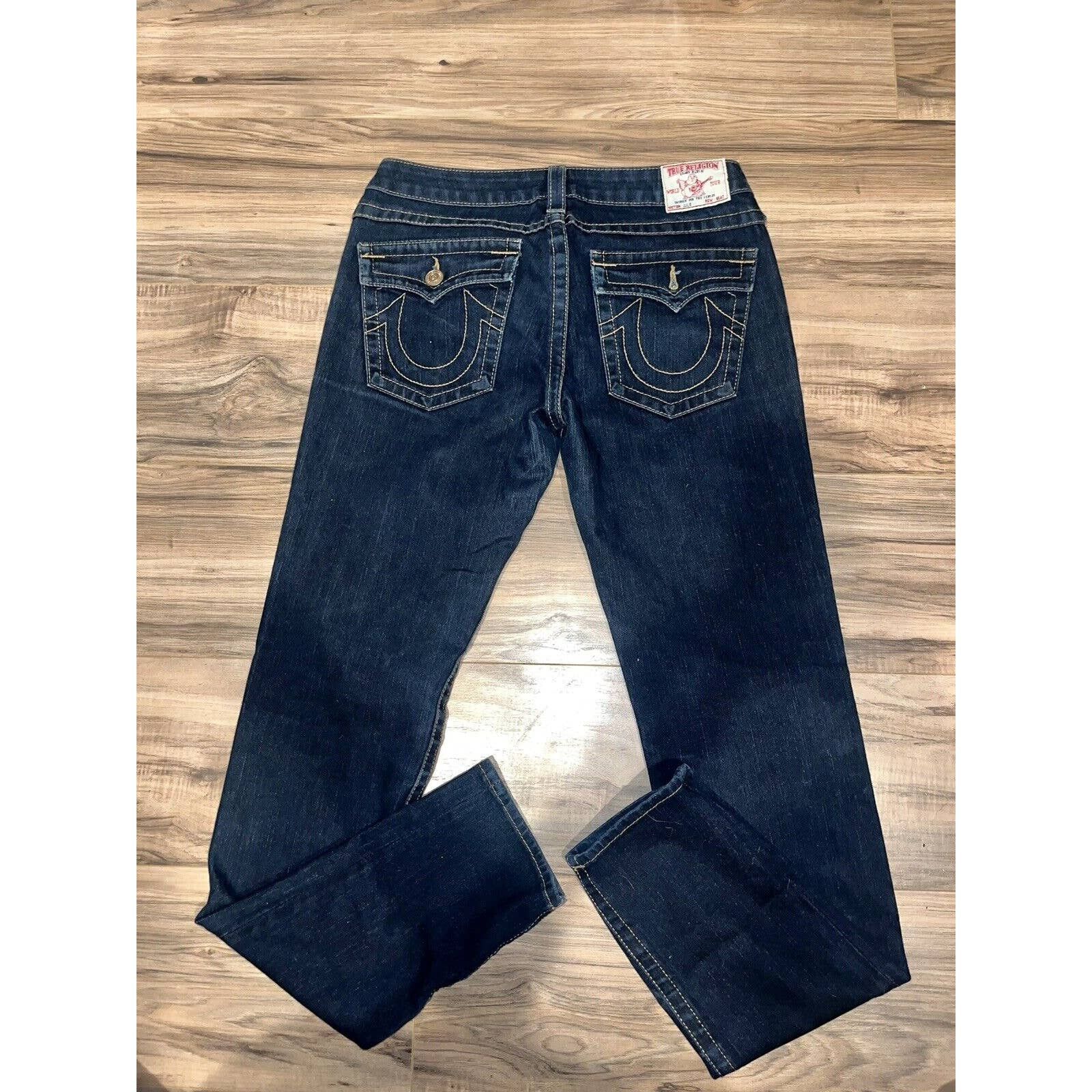 Woman’s Tru Religion Jeans Size 31 Julie Blue denim Made USA