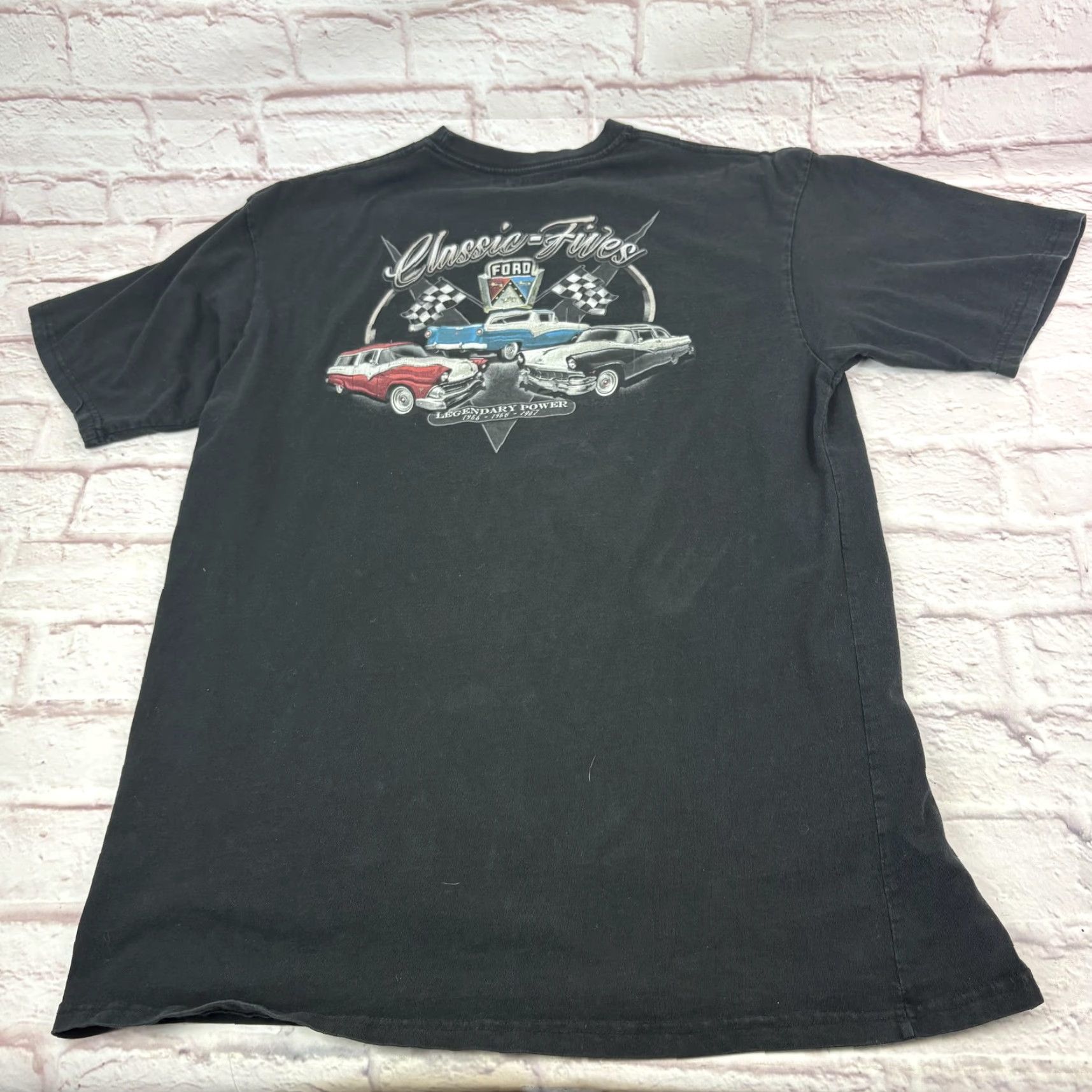 Vintage Newport Blue Ford Classic Fives Shirt Mens XL Black Graphic Tee Cars Automotive Racing Crew Neck Short Sleeve Vintage: No Size US XL / EU 56 / 4 - 7 Thumbnail