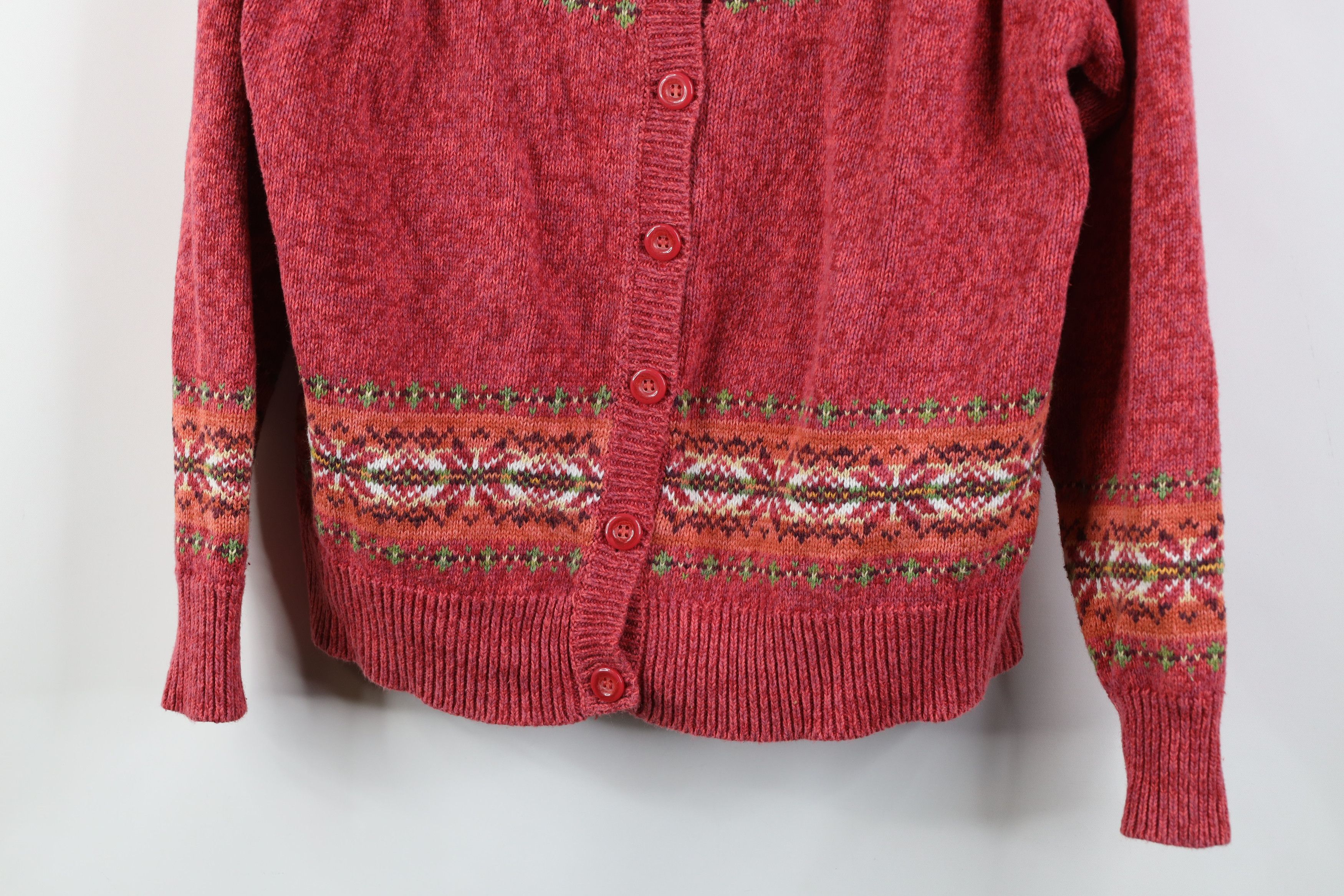 Vintage Vintage 90s Streetwear Fair Isle Knit Cardigan Sweater Size L / US 10 / IT 46 - 3 Thumbnail