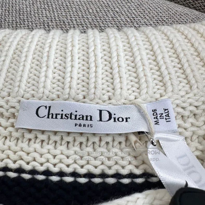 Dior Dior SS22 striped cotton cashmere navy collar long sleeves Size XS / US 0-2 / IT 36-38 - 3 Thumbnail