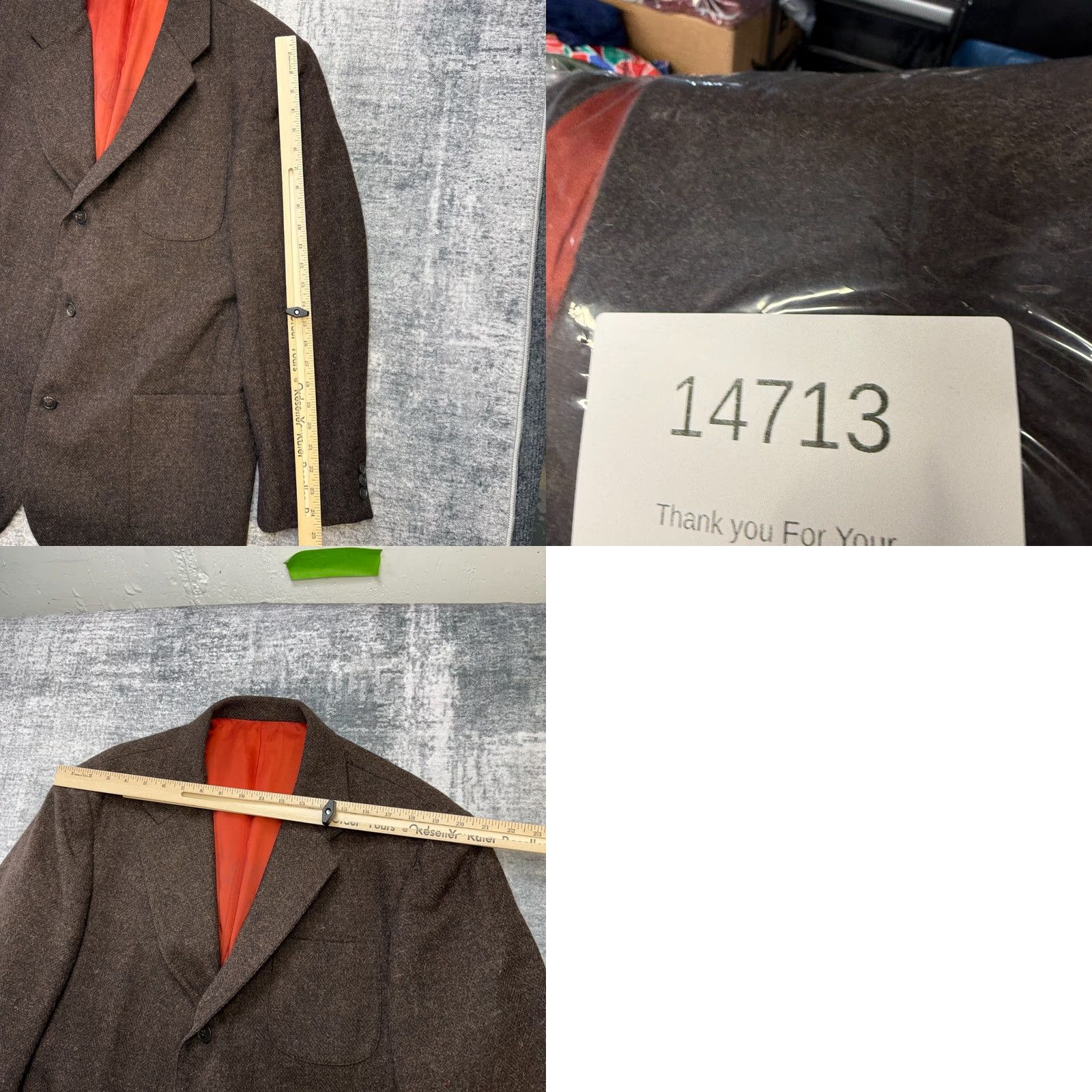 J.Crew J.CREW Blazer Jacket Mens L Brown Wool Notch Notch Three-Button Single-Breasted Old Money Style VTG Size 42R - 10 Thumbnail