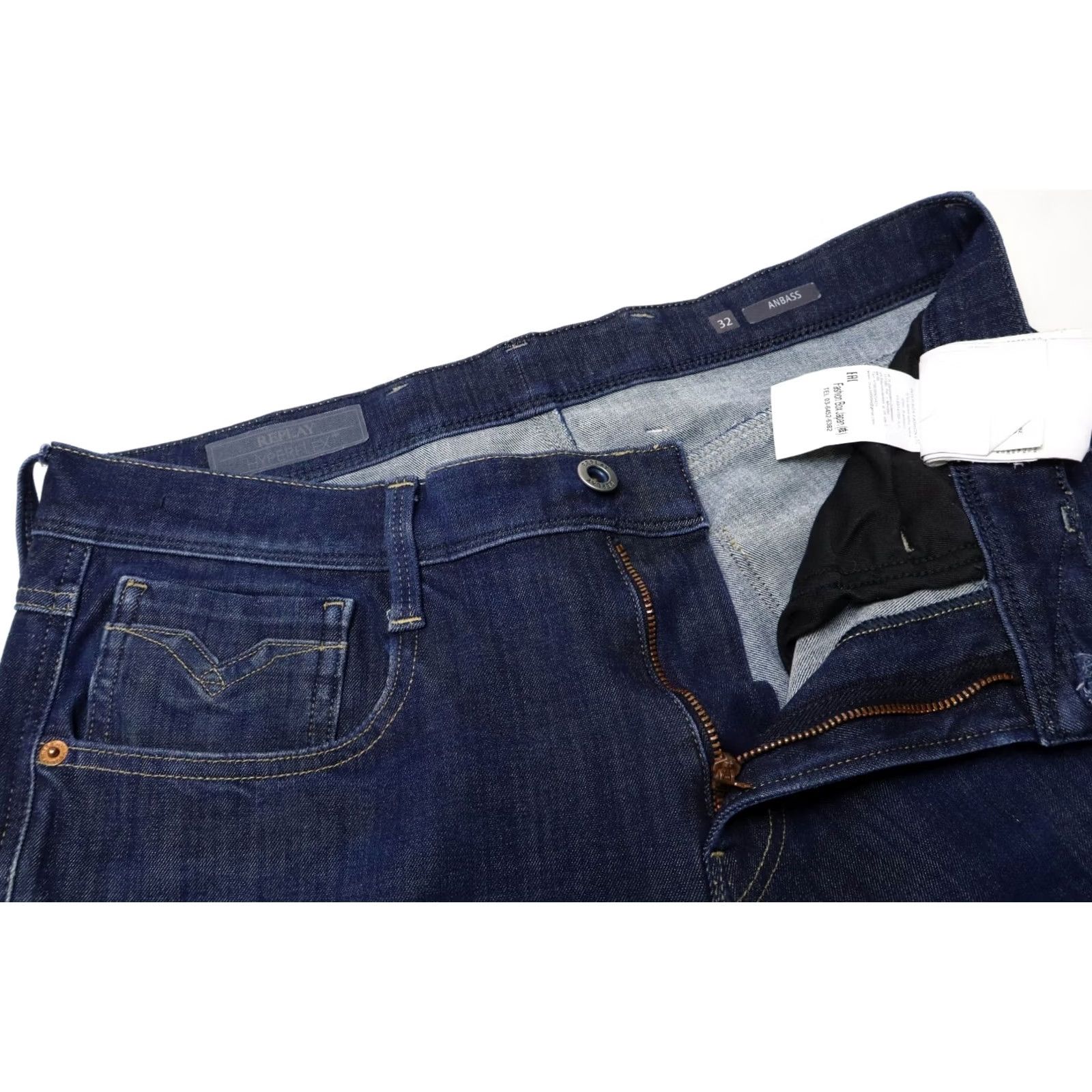 Replay REPLAY Anbass Jeans Men's W32/L32 Blue Slim Fit Faded Stretched Zip Fly Size US 32 / EU 48 - 4 Thumbnail