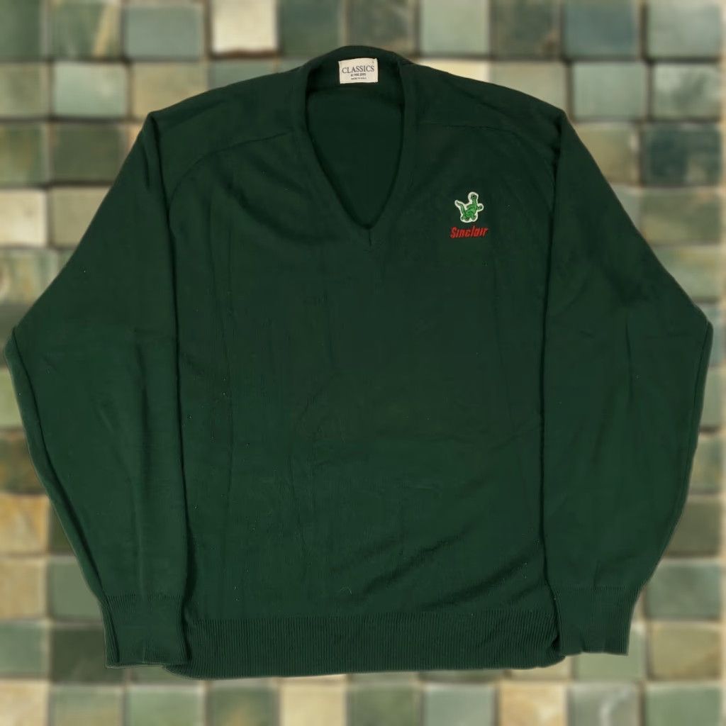 Vintage VINTAGE Sinclair Oil VTG Classics by Pine State Sweater Mens L Green Made USA Size US L / EU 52-54 / 3 - 1 Thumbnail