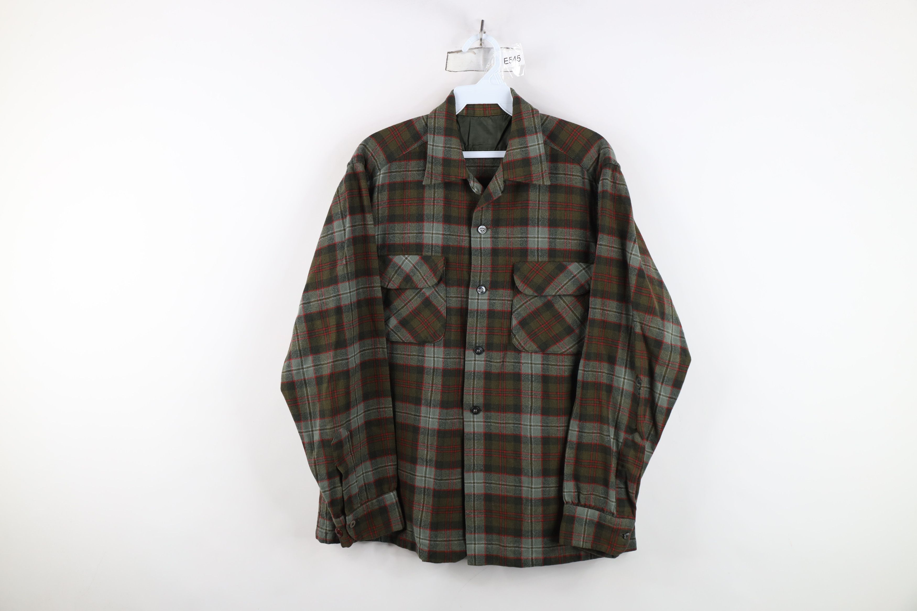 Vintage Vintage 50s Rockabilly Wool Board Button Shirt Plaid USA Size US M / EU 48-50 / 2 - 1 Thumbnail