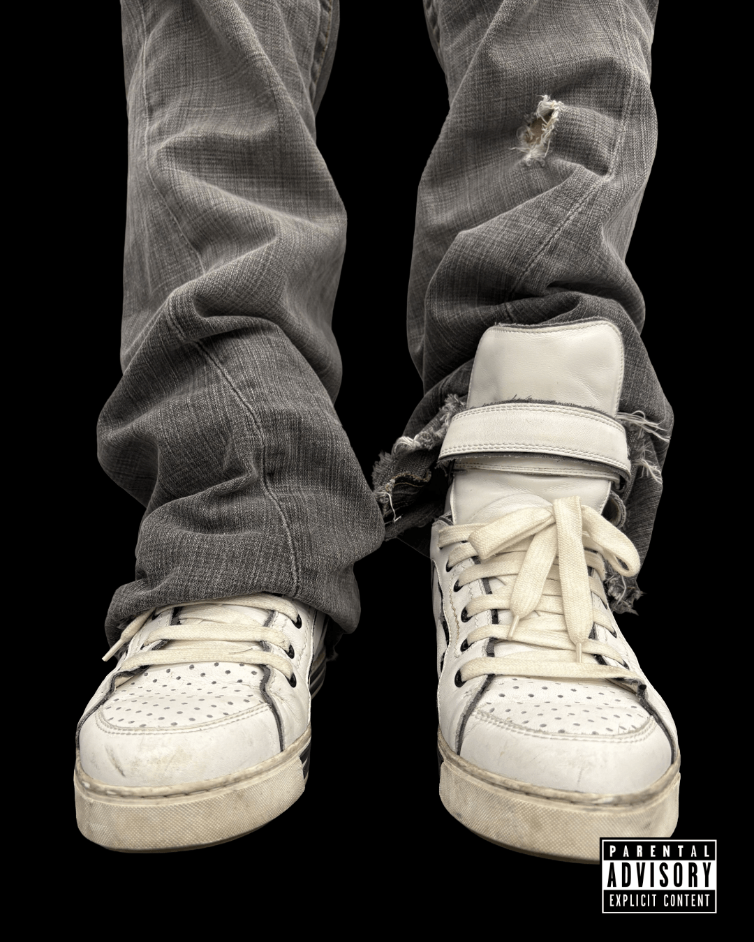 Dsquared2 DSQUARED2 | Distressed Leather Velcro High-Top Sneakers Size US 8 / EU 41 - 3 Thumbnail