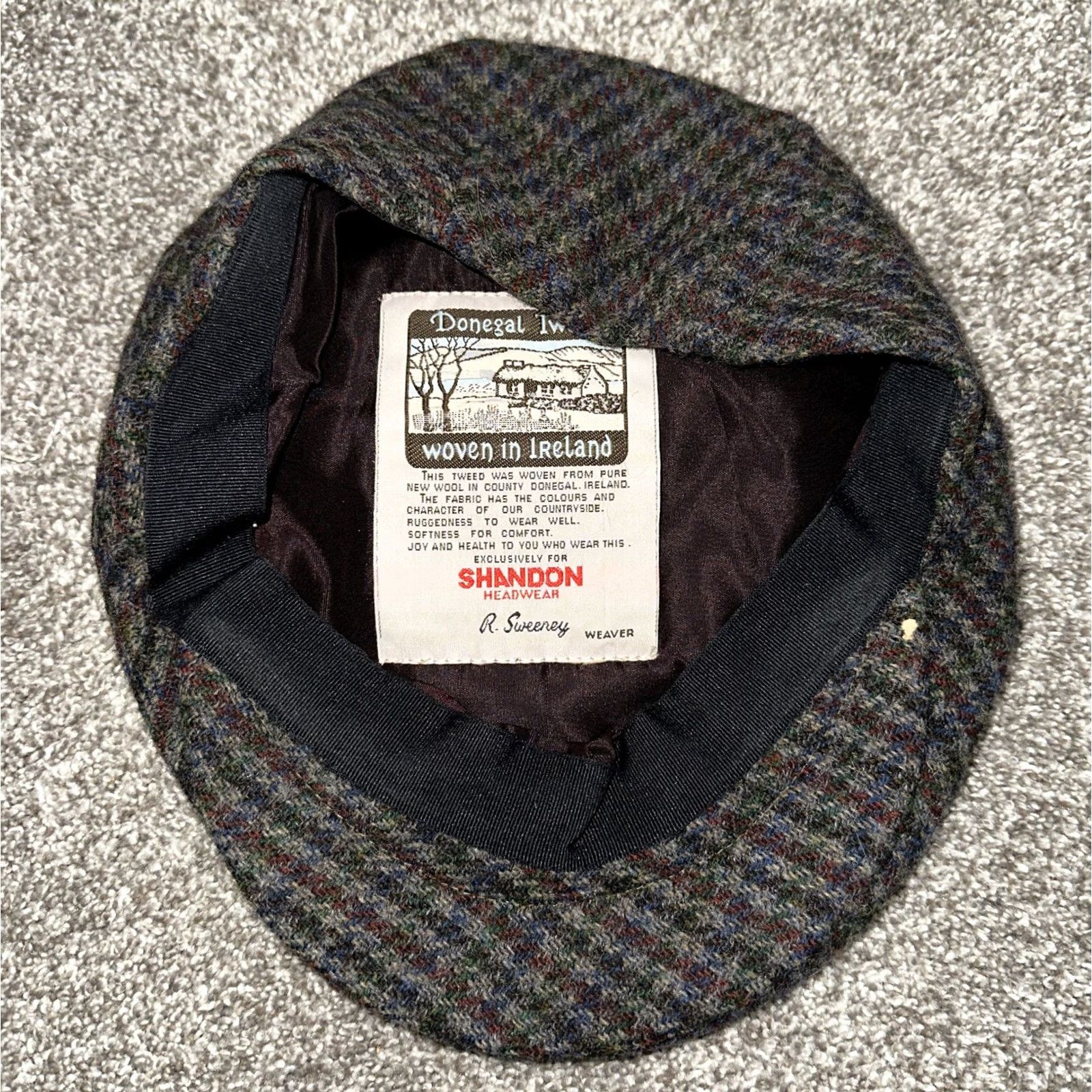 Vintage R.Sweeney Newsboy Cap Hat Mens Gray Wool Ireland Made Size ONE SIZE - 5 Thumbnail