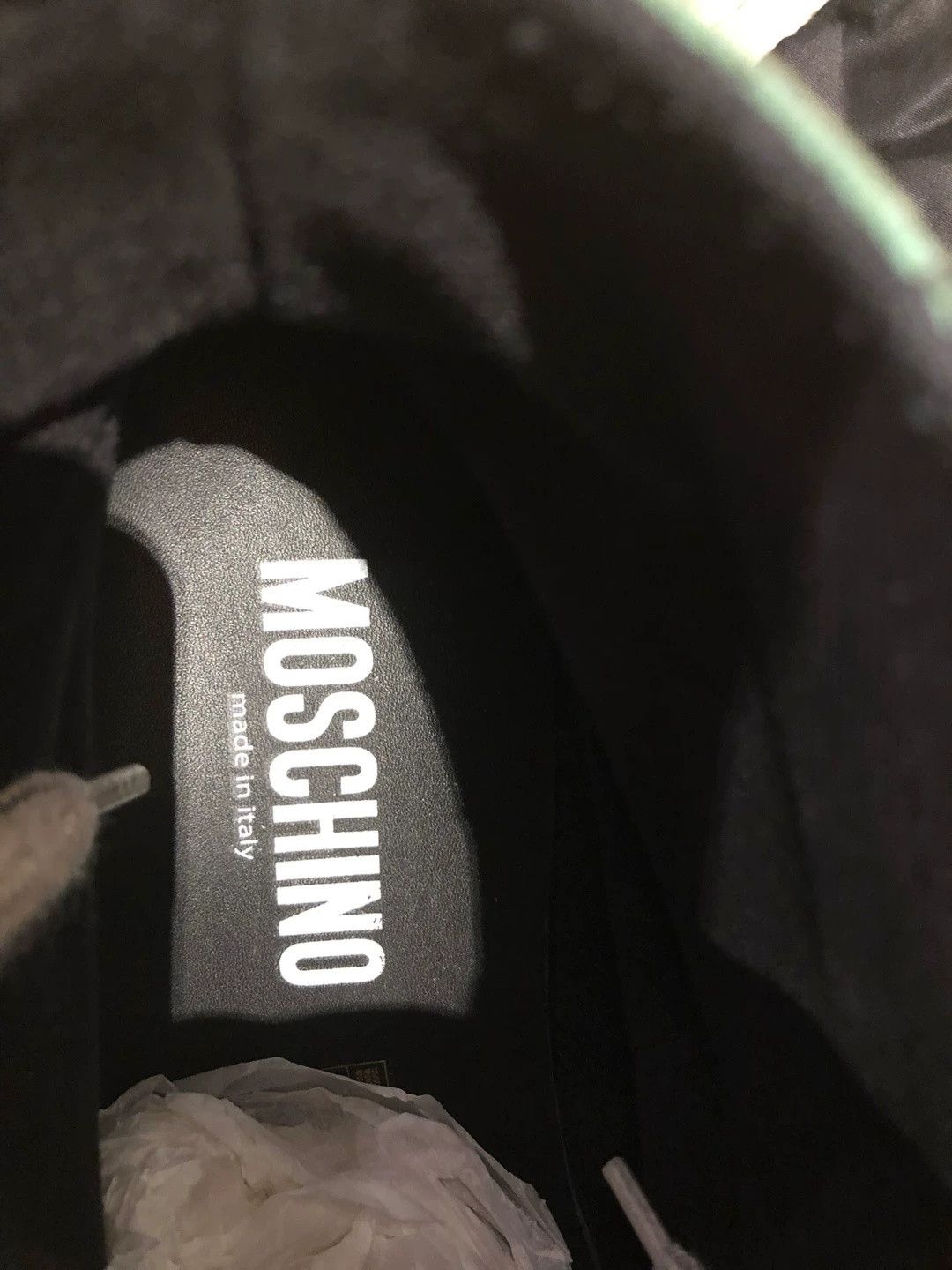 Moschino Moschino Green Printed Canvas High-Top Sneakers Size US 8 / EU 41 - 4 Thumbnail