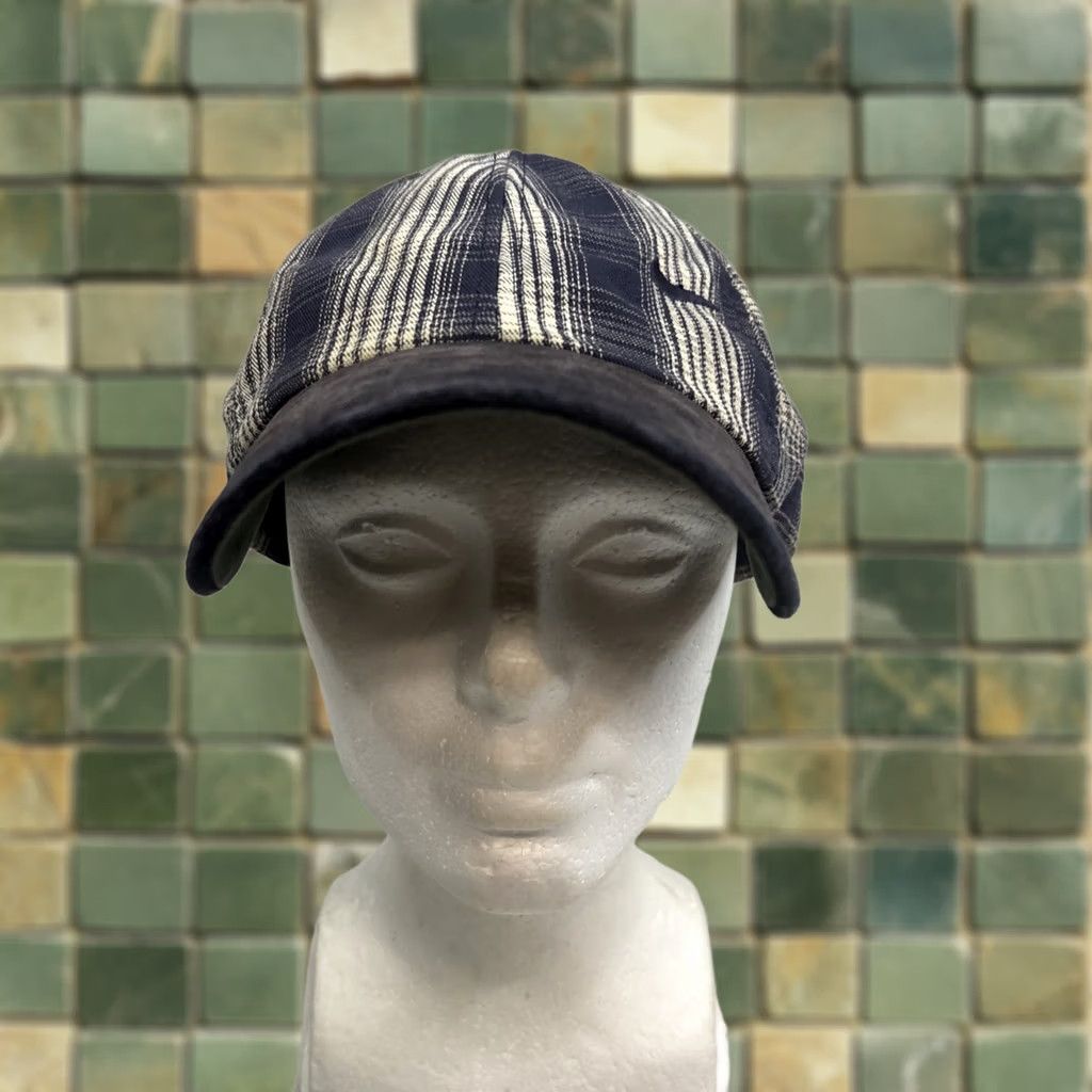 Nike Nike Strapback Baseball Cap Blue Plaid Off Center Made In USA Suede Brim - Vintage Size ONE SIZE - 1 Thumbnail