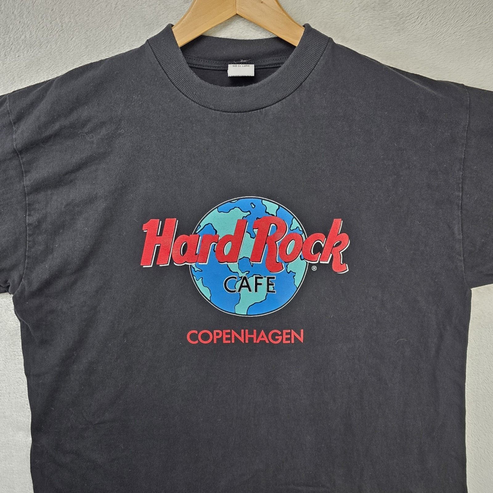 Hard Rock Cafe Vintage Hard Rock Cafe Copenhagen Shirt Shirt XL Black 90s Size US XL / EU 56 / 4 - 2 Thumbnail