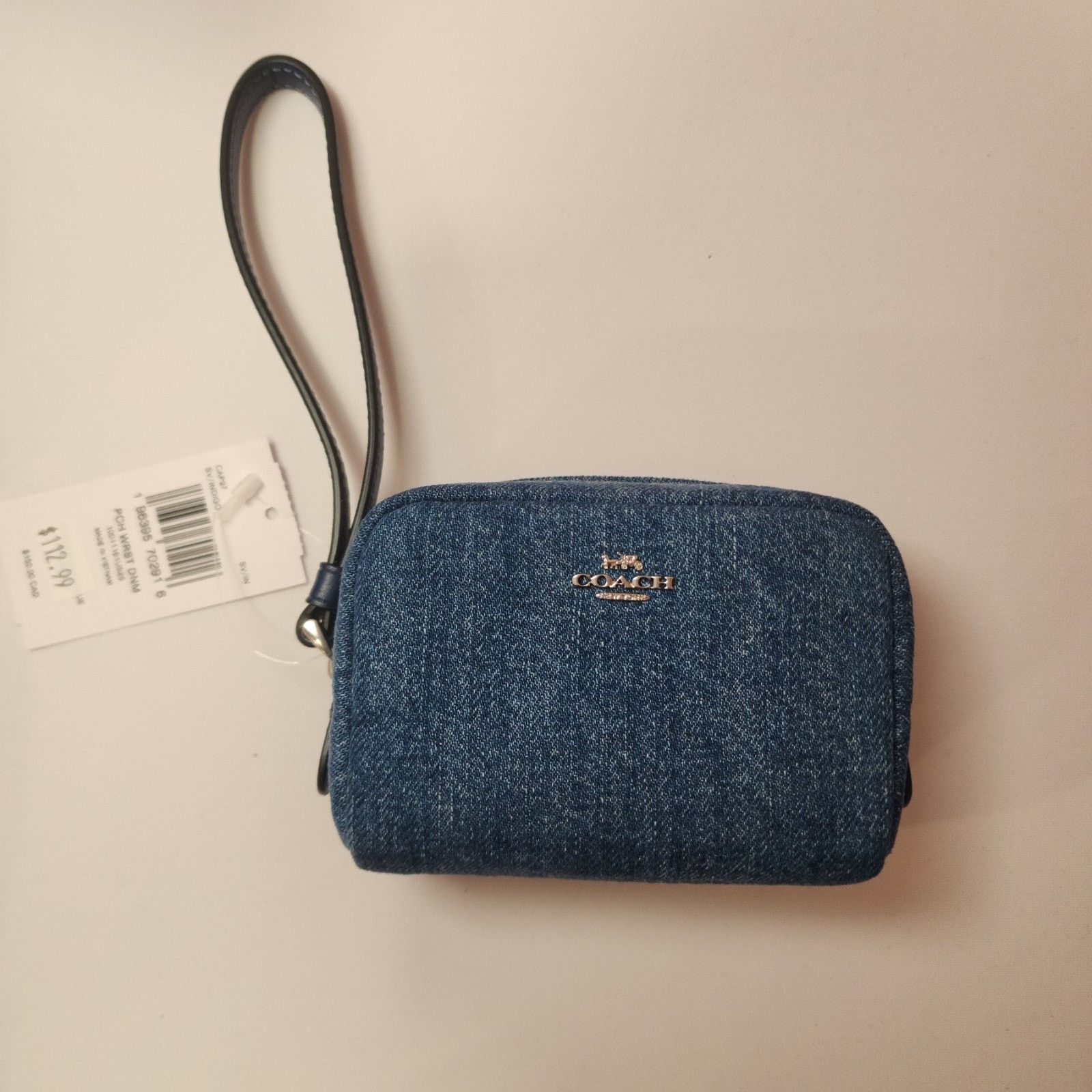 Coach NWT Coach CAP97 Pouch Wristlet IN denim/Silver/Indigo Size ONE SIZE - 1 Thumbnail