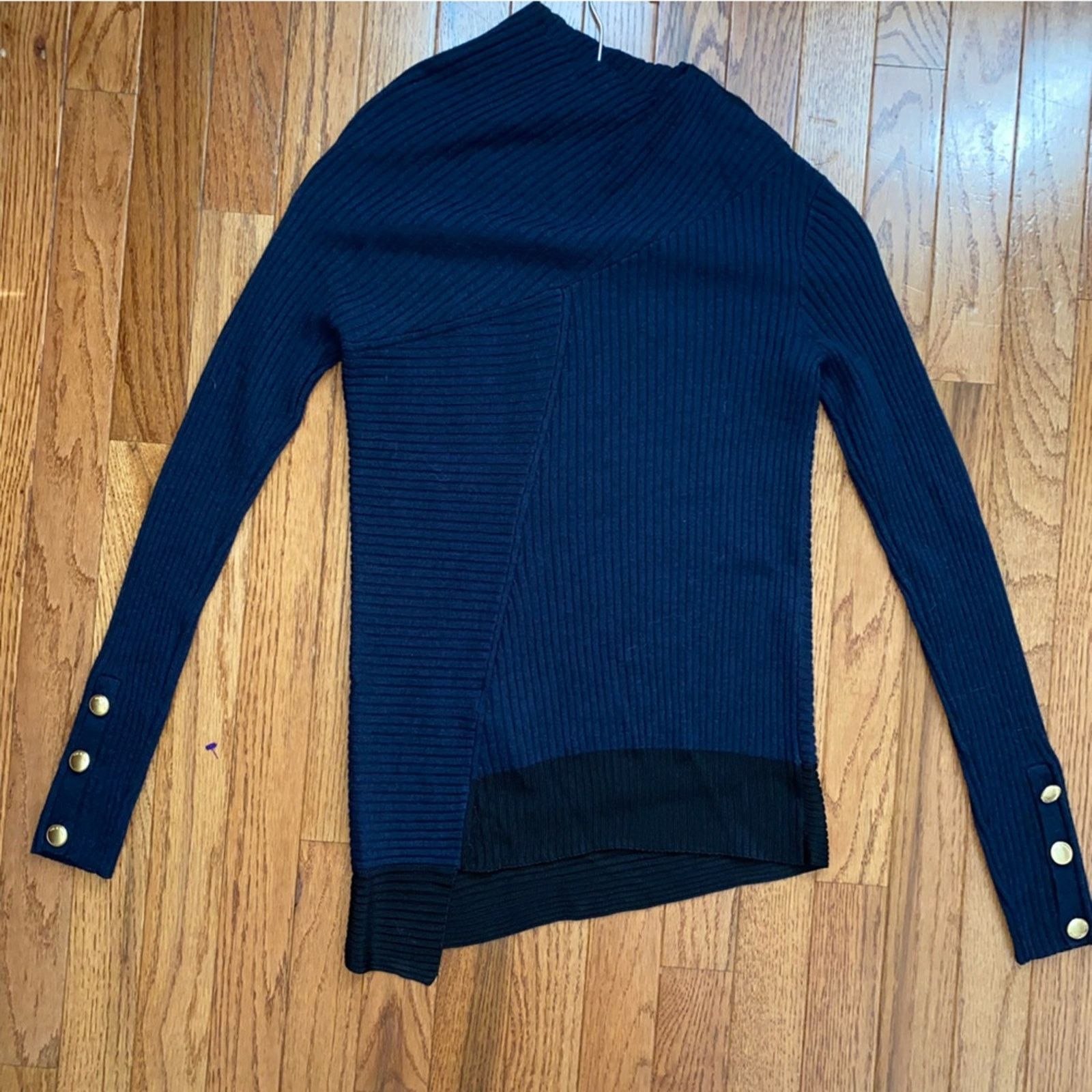 Rag & Bone RAG & BONE $398 Reanna Blue Black Sweater NWOT XXS Size XXS / US 00 / IT 34 - 13 Thumbnail
