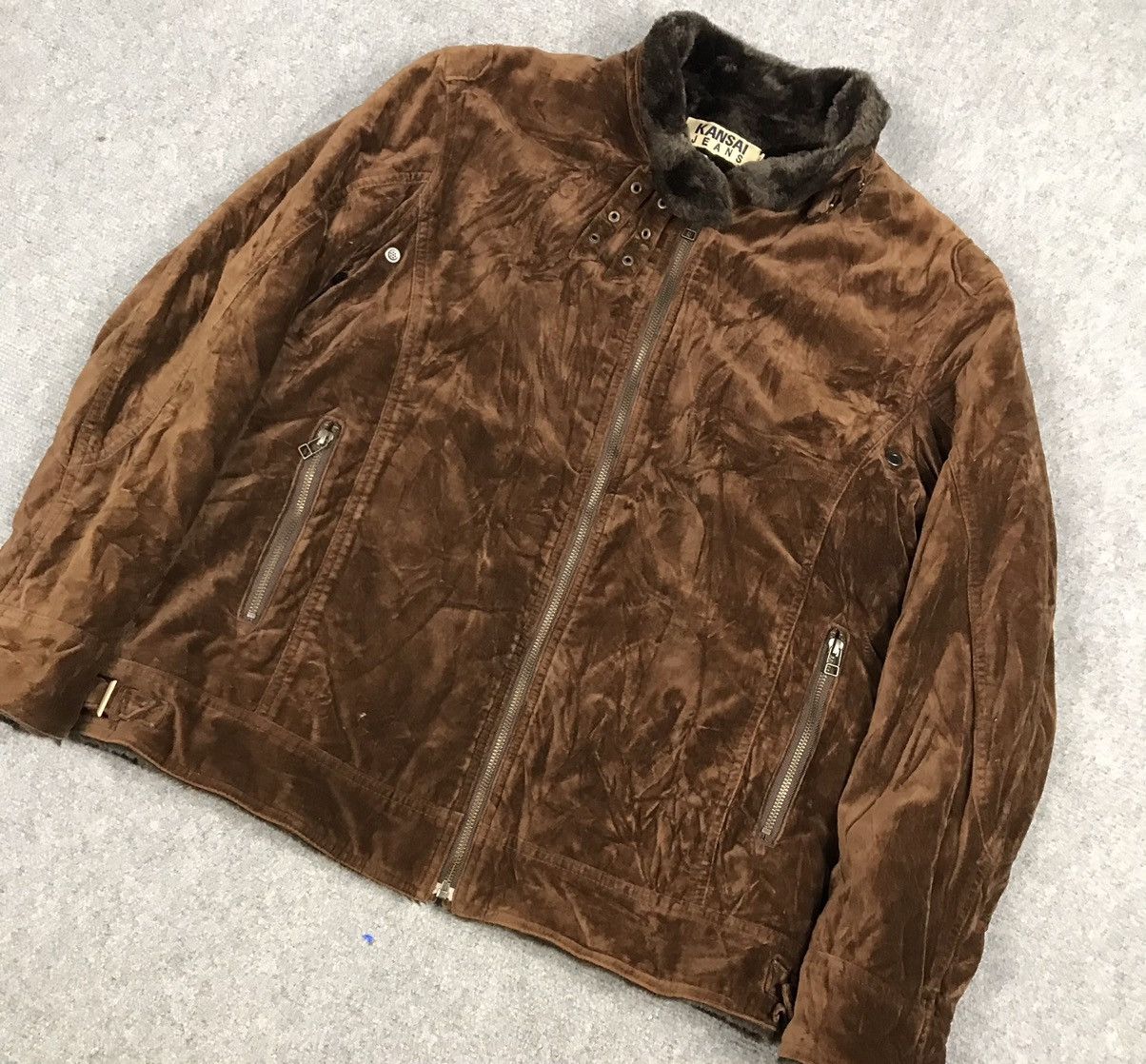 If Six Was Nine × Kansai Yamamoto KANSAI JEANS VELVET SHERPA ZIPPER JACKET Size US M / EU 48-50 / 2 - 4 Thumbnail