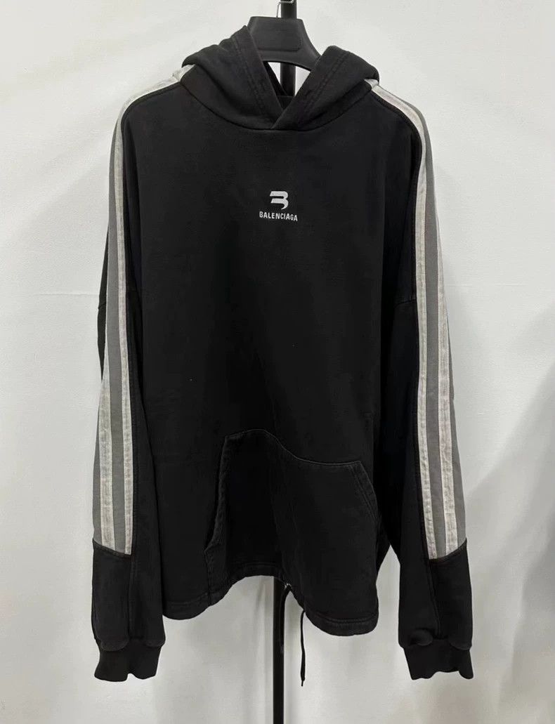 Balenciaga Balenciaga Striped Logo printed hooded casual long sleeve Size US M / EU 48-50 / 2 - 1 Thumbnail