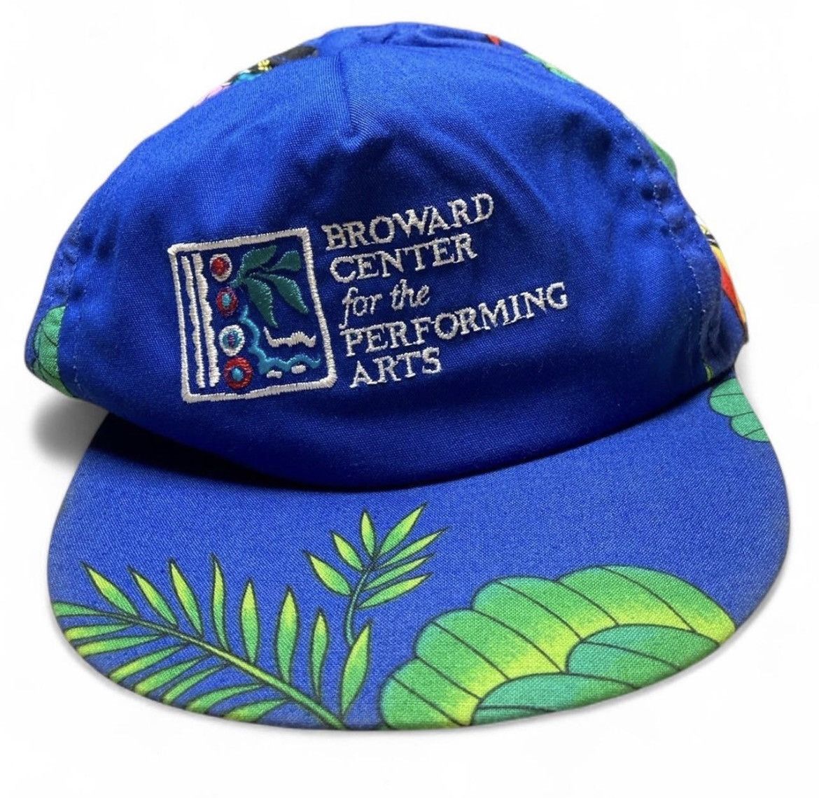 Vintage Vintage 90s Broward Center for Art Blue Floral Snapback Hat Size ONE SIZE - 2 Thumbnail