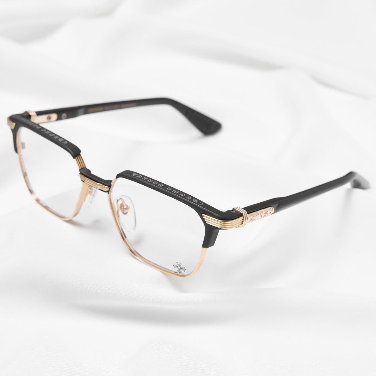 Chrome Hearts CHROME HEARTS BLAZIN MATTE BLACK/GOLD PLATED-BLACK-PLASTIC GLASSES Size ONE SIZE - 2 Thumbnail