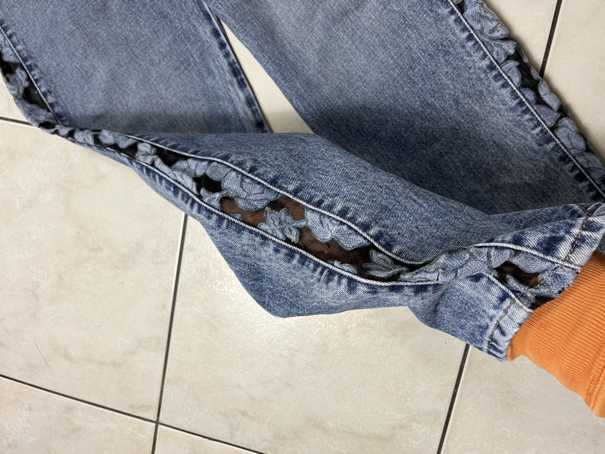 Designer × Diesel Diesel D-Pilut mesh stripe jeans pants washed distressed Size 28" / US 6 / IT 42 - 15 Thumbnail