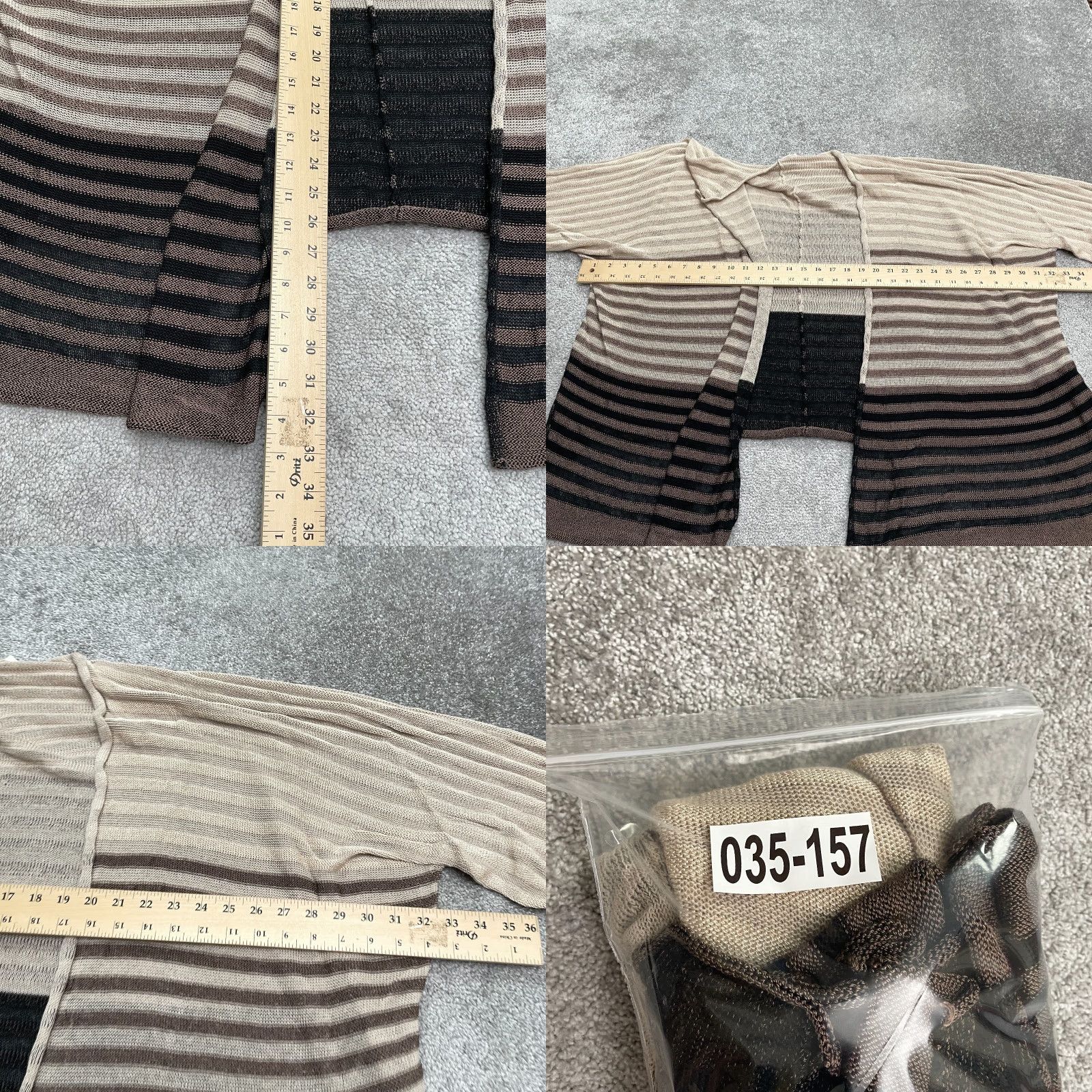 J. Jill J.Jill Cardigan Womens XL Brown Striped Ombre Short Sleeve Sweater Linen Blend Size XL / US 12-14 / IT 48-50 - 8 Thumbnail