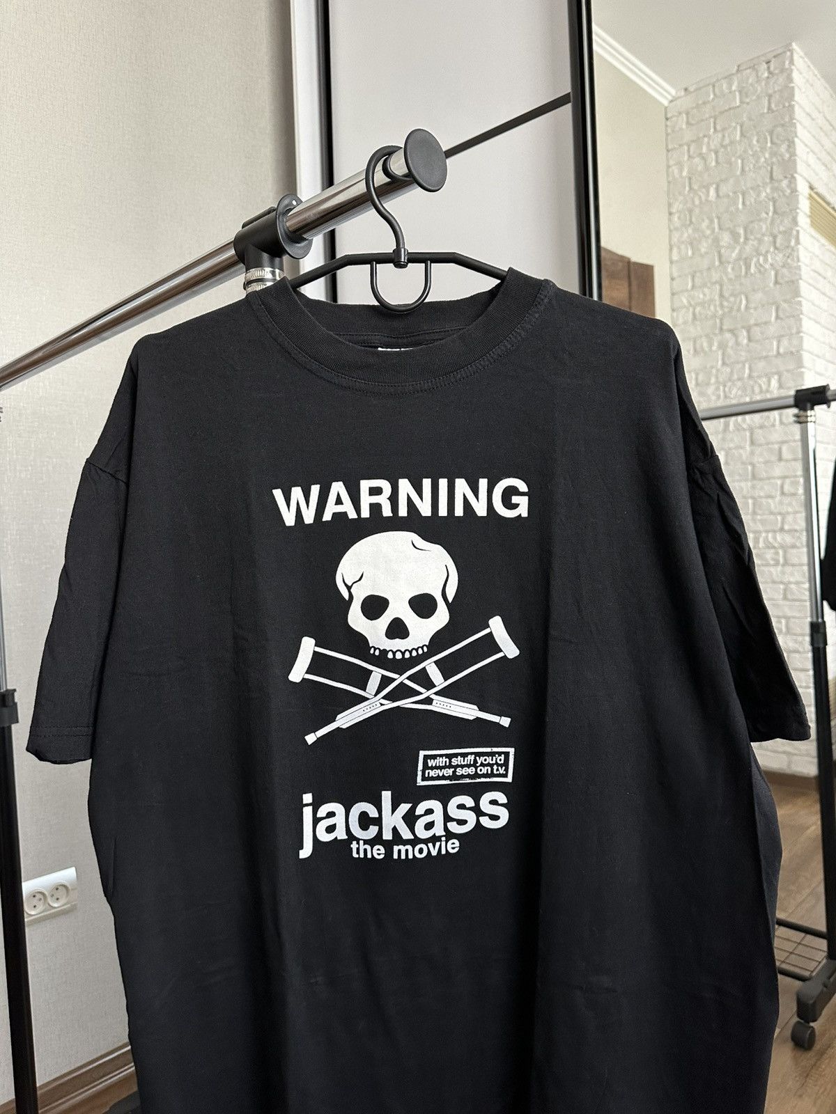 Vintage 2002 Jackass Warning Vintage Movie T-Shirt Tee Size US XL / EU 56 / 4 - 4 Thumbnail