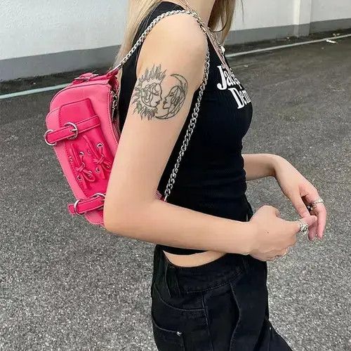 Vintage Pink A Gothic Shoulder Bag, Women's
