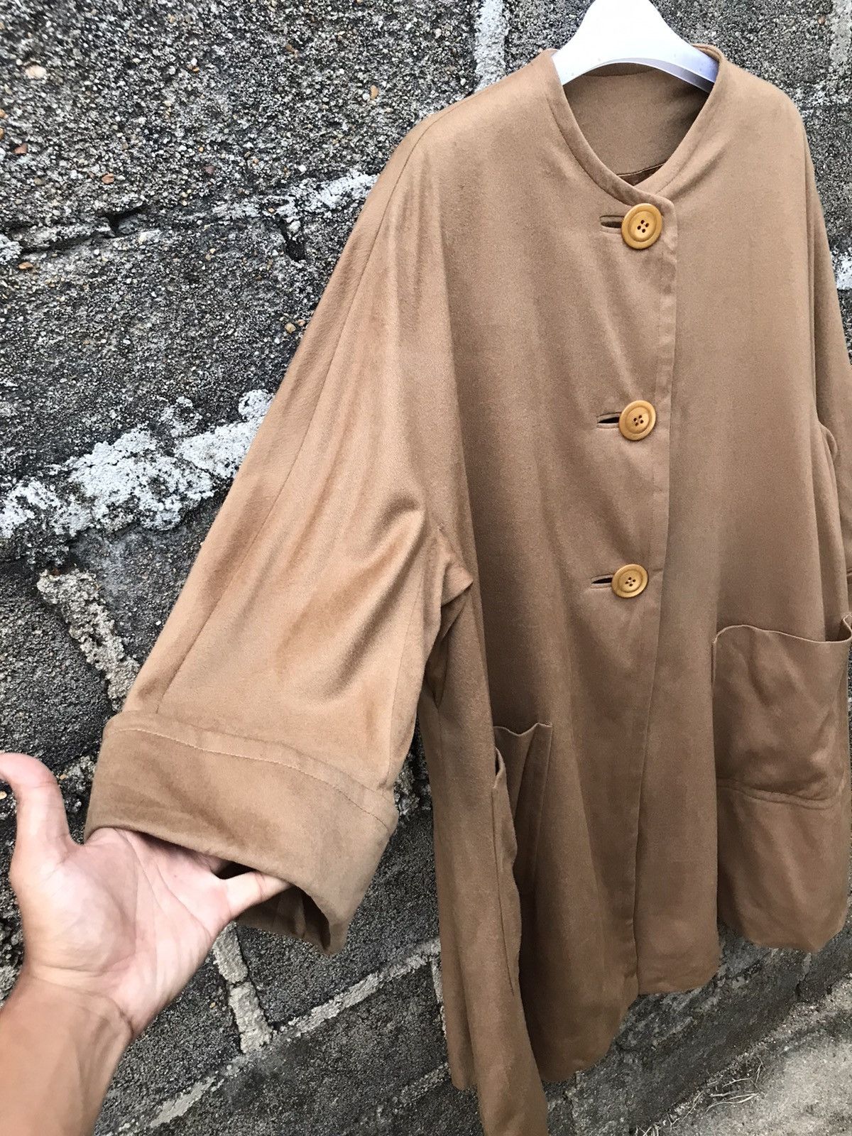 Autumn Cashmere × Hanae Mori ⚡️Hanae Mori Paris Button Cashmere Baggy Long Coat Size M / US 6-8 / IT 42-44 - 4 Thumbnail