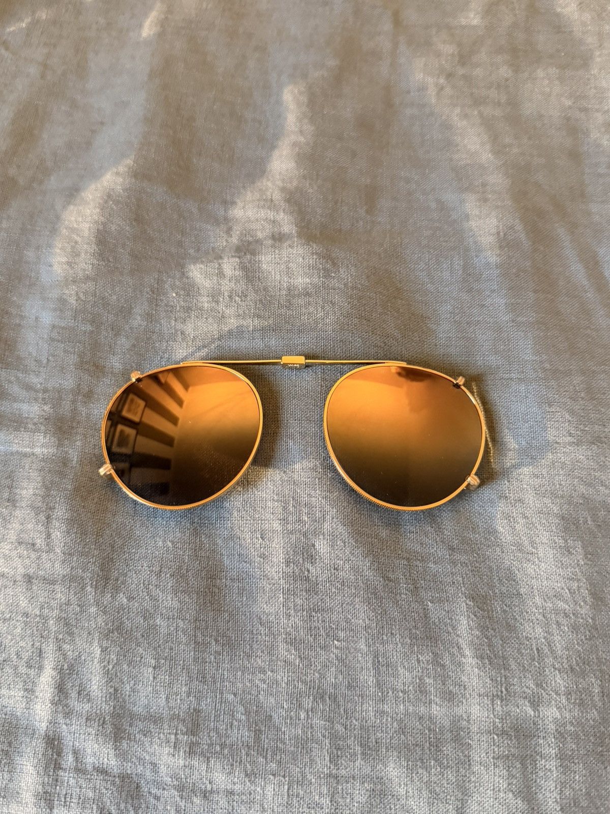 Garrett Leight Garrett Leight Wilson M in Gold with Clip-ons Size ONE SIZE - 6 Thumbnail