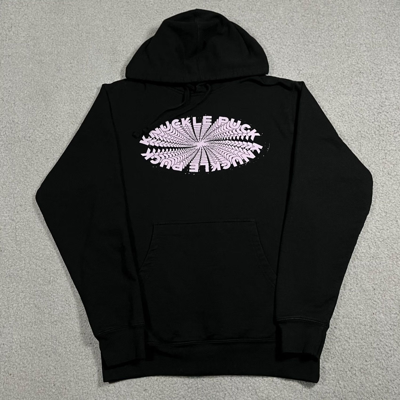 Vintage Knuckle Puck Hoodie Mens Small Sweatshirt Graphic Print Pullover Hooded Black Long Sleeve Rock Punk Emo Concert 90s Theme Mens Size US S / EU 44-46 / 1 - 6 Thumbnail
