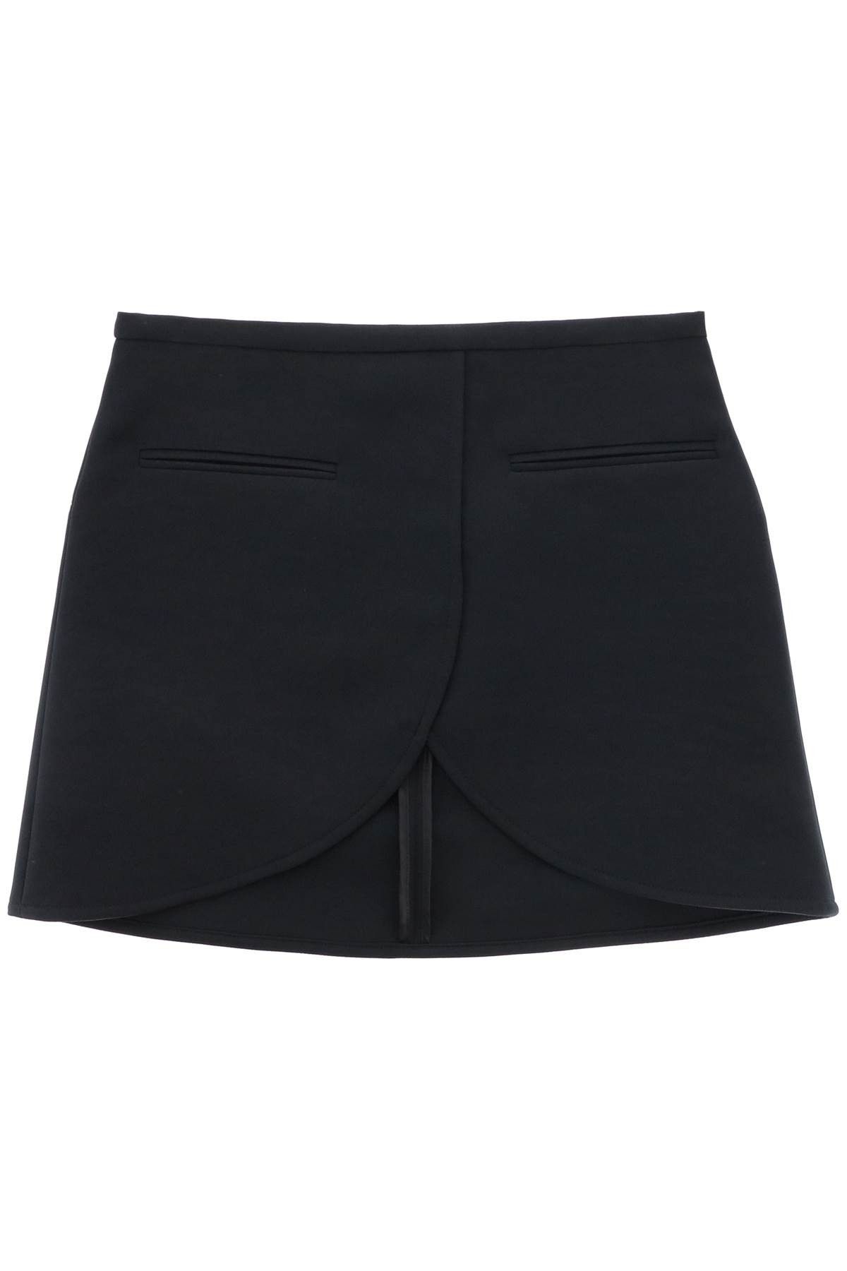 image of Courreges Ellipse Twill Mini Skirt In in Black, Women's (Size Medium)