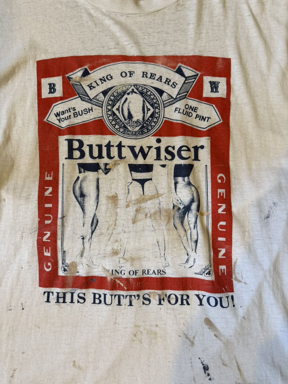 Budweiser Buttweiser King Of Rears 90s T-Shirt Size US L / EU 52-54 / 3 - 3 Thumbnail