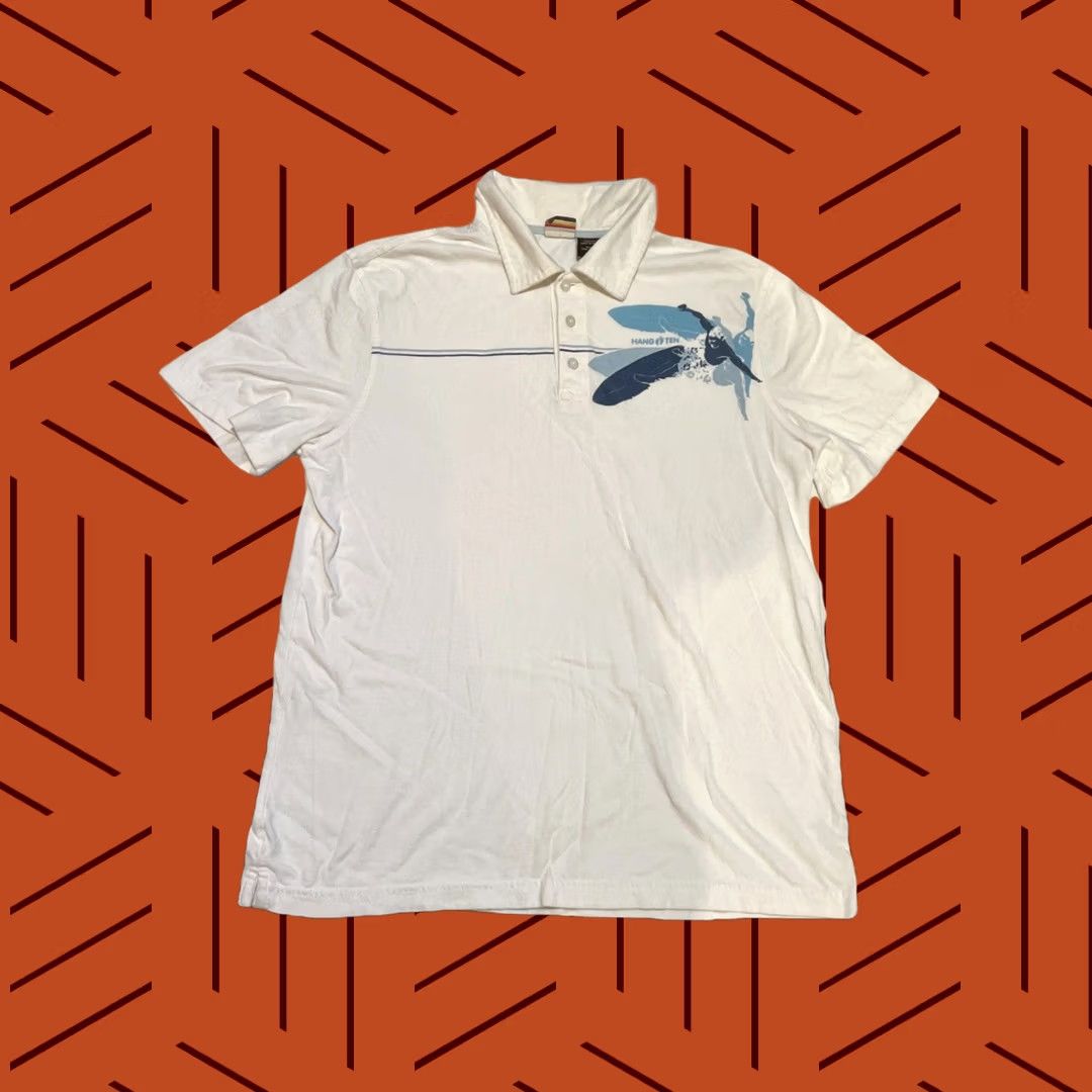 Hang Ten VINTAGE Hang Ten Polo Shirt Men L White Hawaii 1970s Surfer Surfing Short Sleeve Institutional? Size US L / EU 52-54 / 3 - 1 Thumbnail
